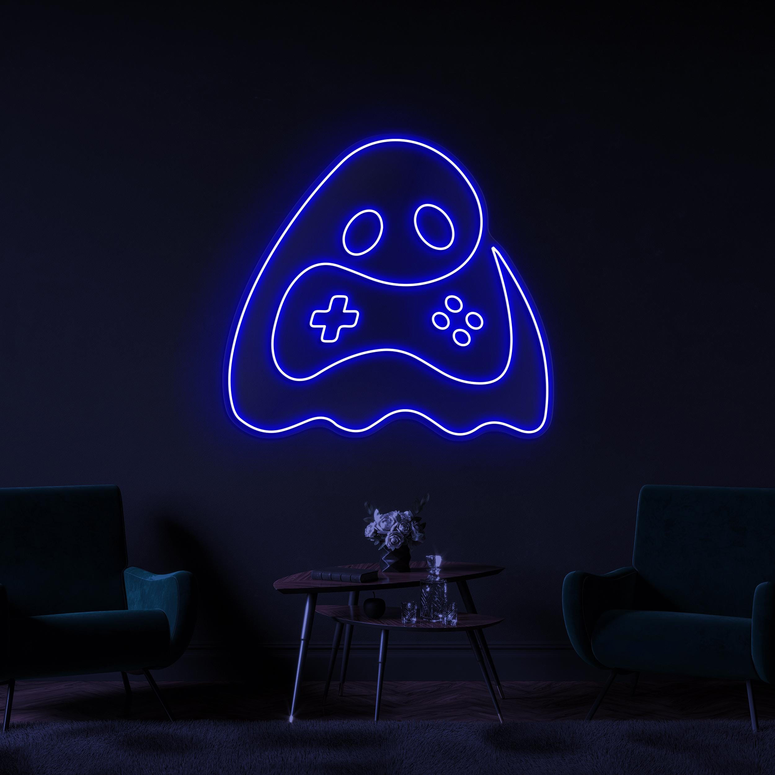 Game Controller Neon Sign, Ghost Game Controller LED Light, Game Room Wall Decor, Led Wall Art, Gaming Zone Light, Boys Room Sign, Gift