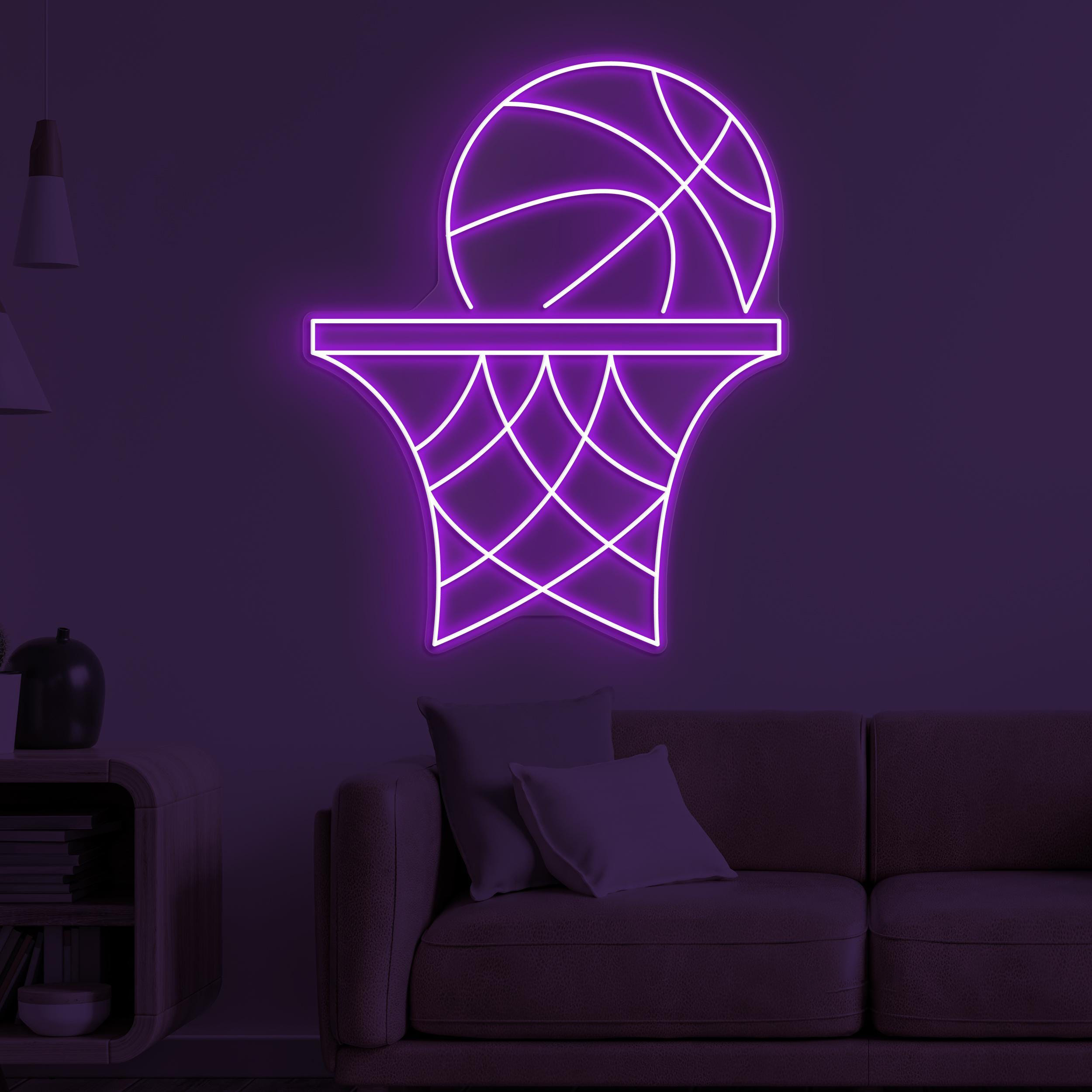 Basketball Hoop Neon Sign, Basketball Hoop LED Light, Basketball Wall Art, Basketball Club Wall Decor, Basketball Lover Gift, Club Decor