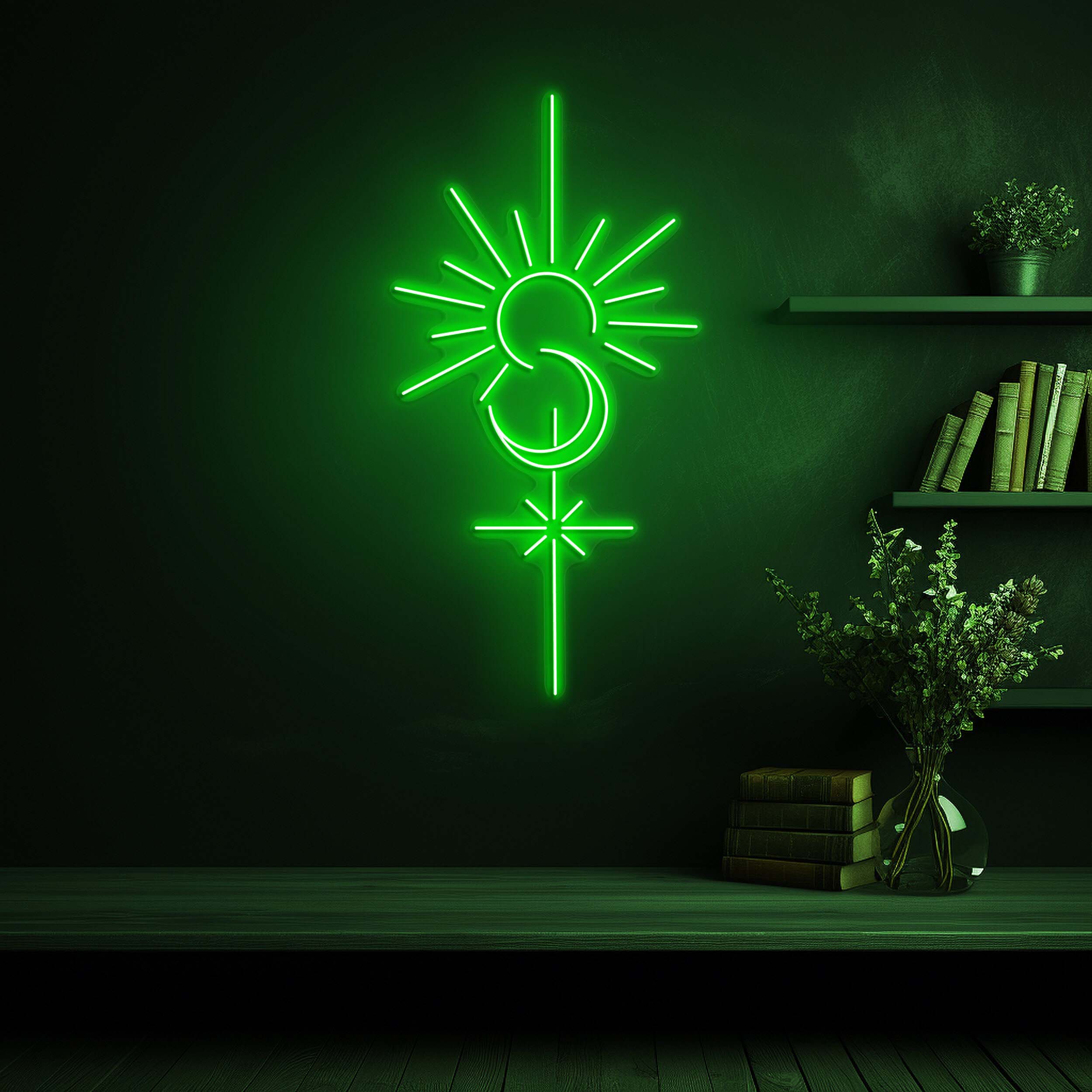 Sun Moon Neon Sign, LED Moon Phases Light, Sun and Moon Neon Art, Bedroom & Living Room Decor, Home Bar Wall Art, Led Sun Light, Gift Idea