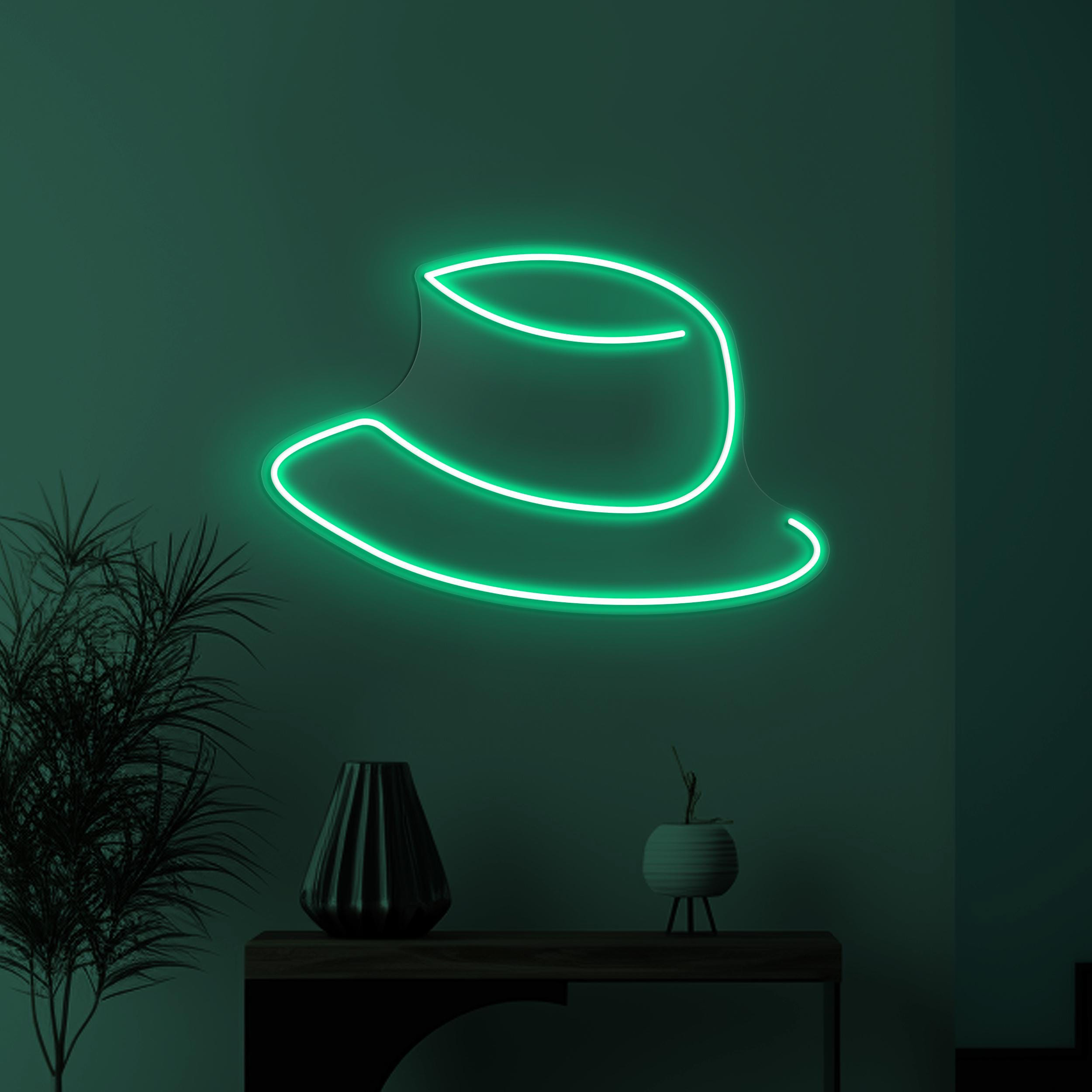 Hat Neon Sign, Hat LED Light, Cowboy Hat Wall Art, Home Wall Decor, Bucket Shape Hat Neon Light, Gallery Led Sign, Western Bar Pub Neon Sign