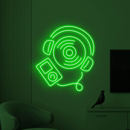 Music Neon Sign, Headphone LED Light, Headphone With Mobile Wall Art, Music Lover Wall Decor, Dance Club Neon Light, Music Studio Neon Sign