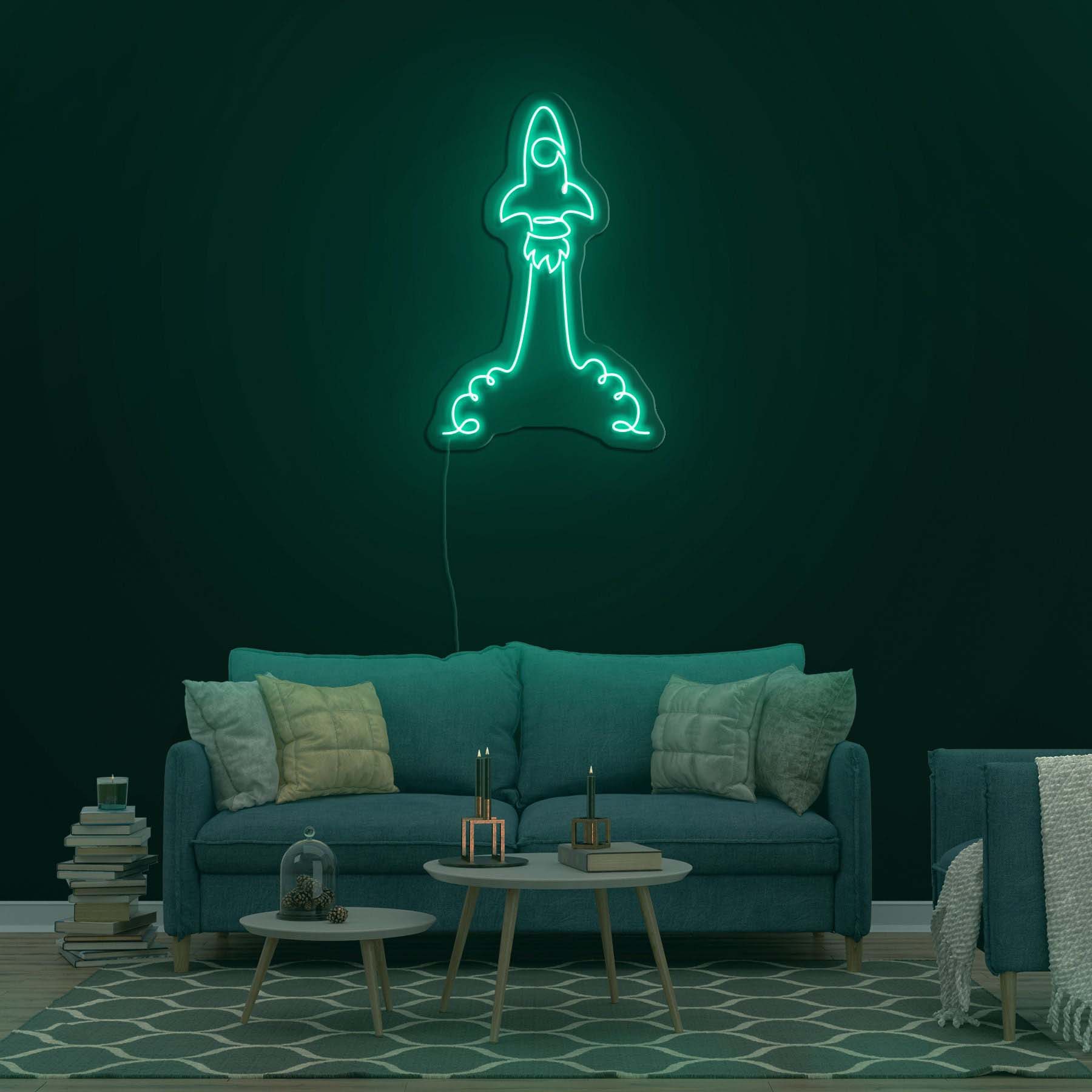 Rocket Neon Sign, Rocket Launching Neon Light, Rocket Wall Decor for Nursery, Kids Room, Party, Personalized Rocket Gift, Rocket Light
