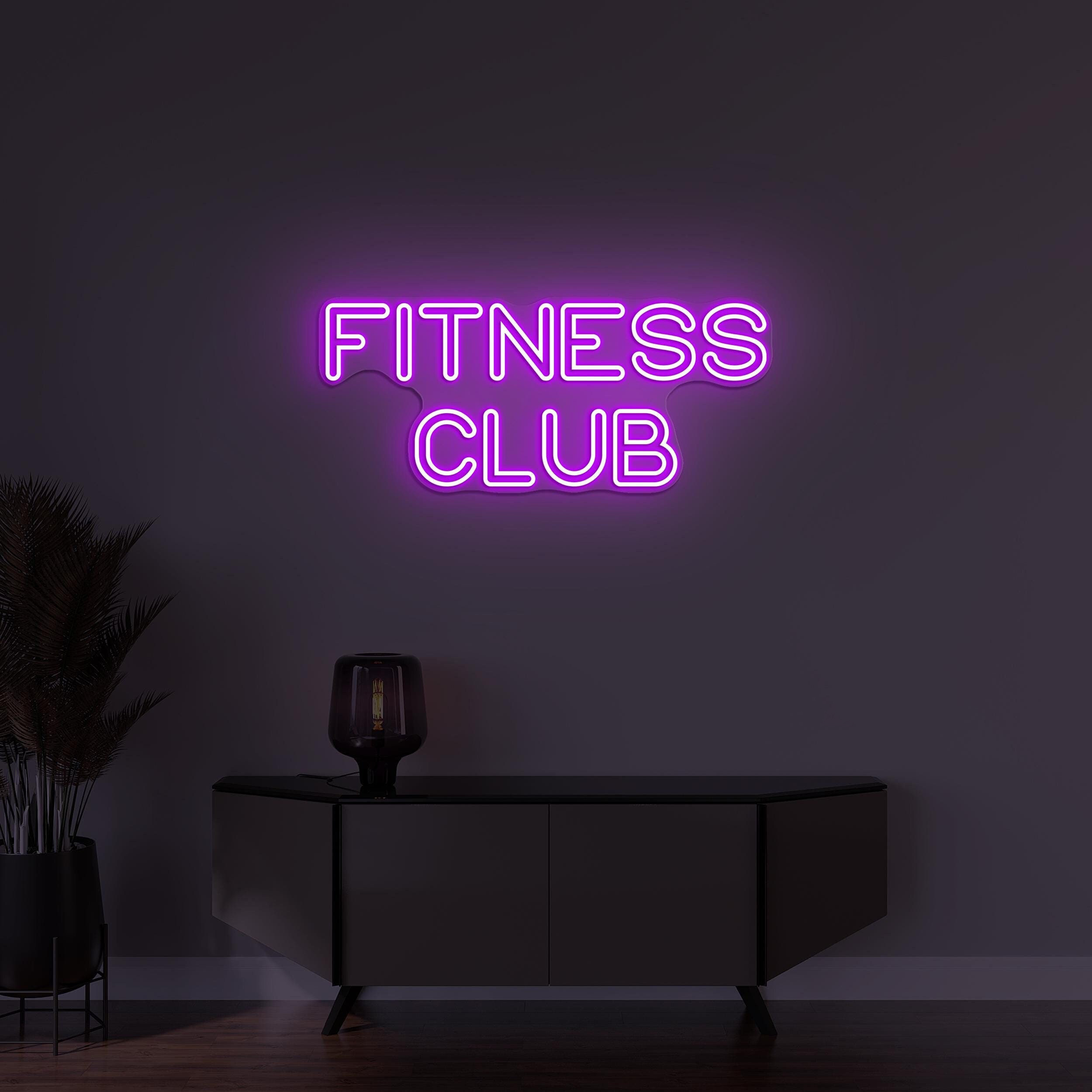 Fitness Club Neon Sign, Fitness Club LED Light, Gym LED Wall Decor, Workout Neon Art, Gym Logo Sign, Business Neon Light, Body Building Art