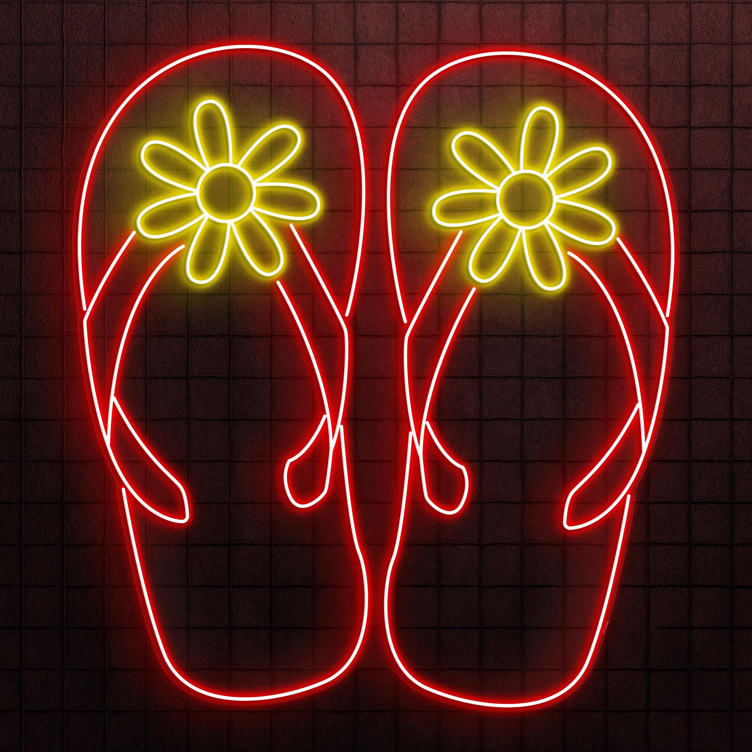 Flip Flop Neon Sign, Flip Flop LED Light, Summer Shoes Wall Decor, Shoes Shop Wall Art, Sandal Neon Light, Beach Shoes Decor, Home Wall Art