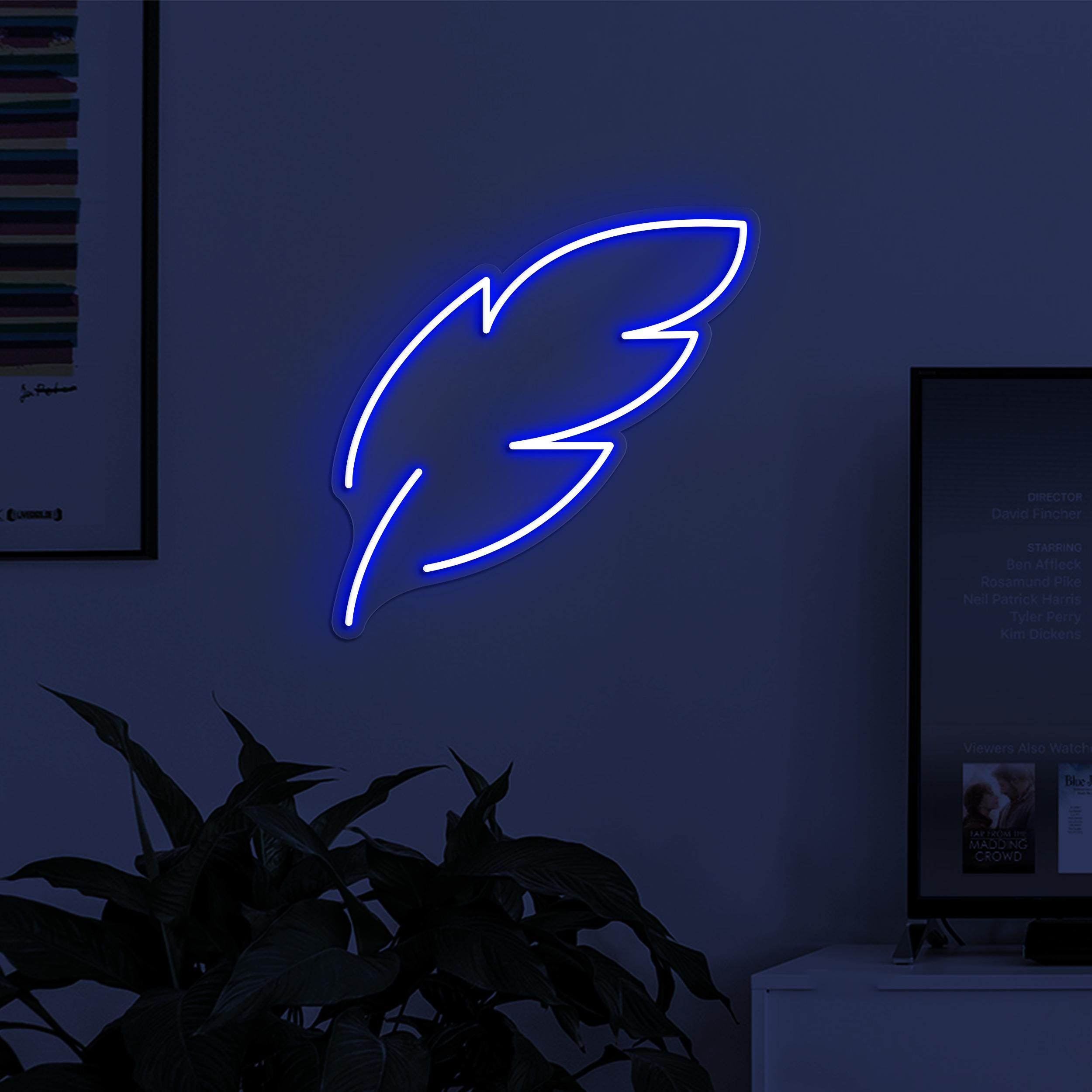Feather Neon Sign, Feather LED Light, Home Wall Decor, Leaf Wall Art, Nature Neon Sign, Bedroom Neon Light, Minimalist Neon Art, Custom Sign