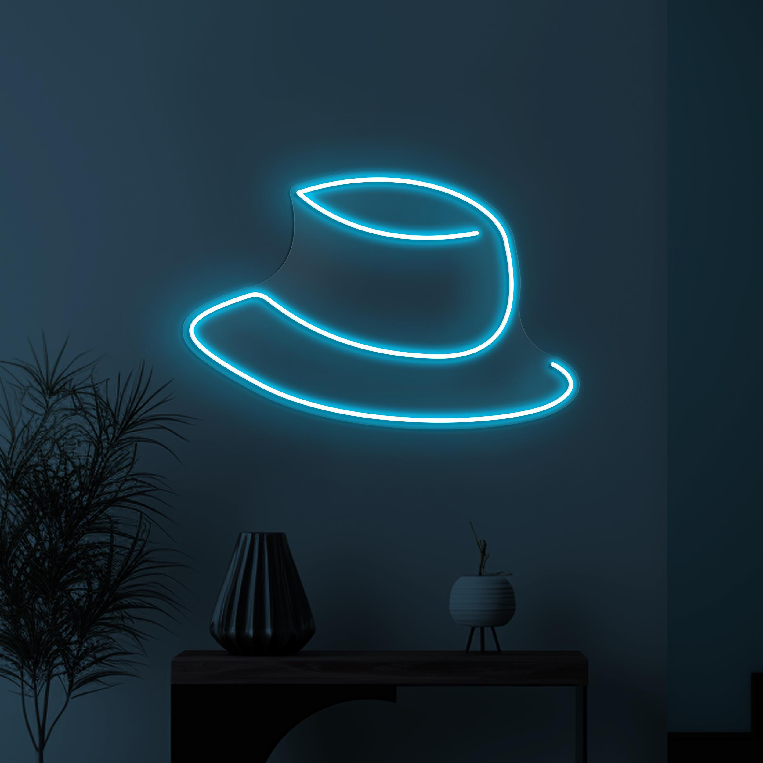 Hat Neon Sign, Hat LED Light, Cowboy Hat Wall Art, Home Wall Decor, Bucket Shape Hat Neon Light, Gallery Led Sign, Western Bar Pub Neon Sign
