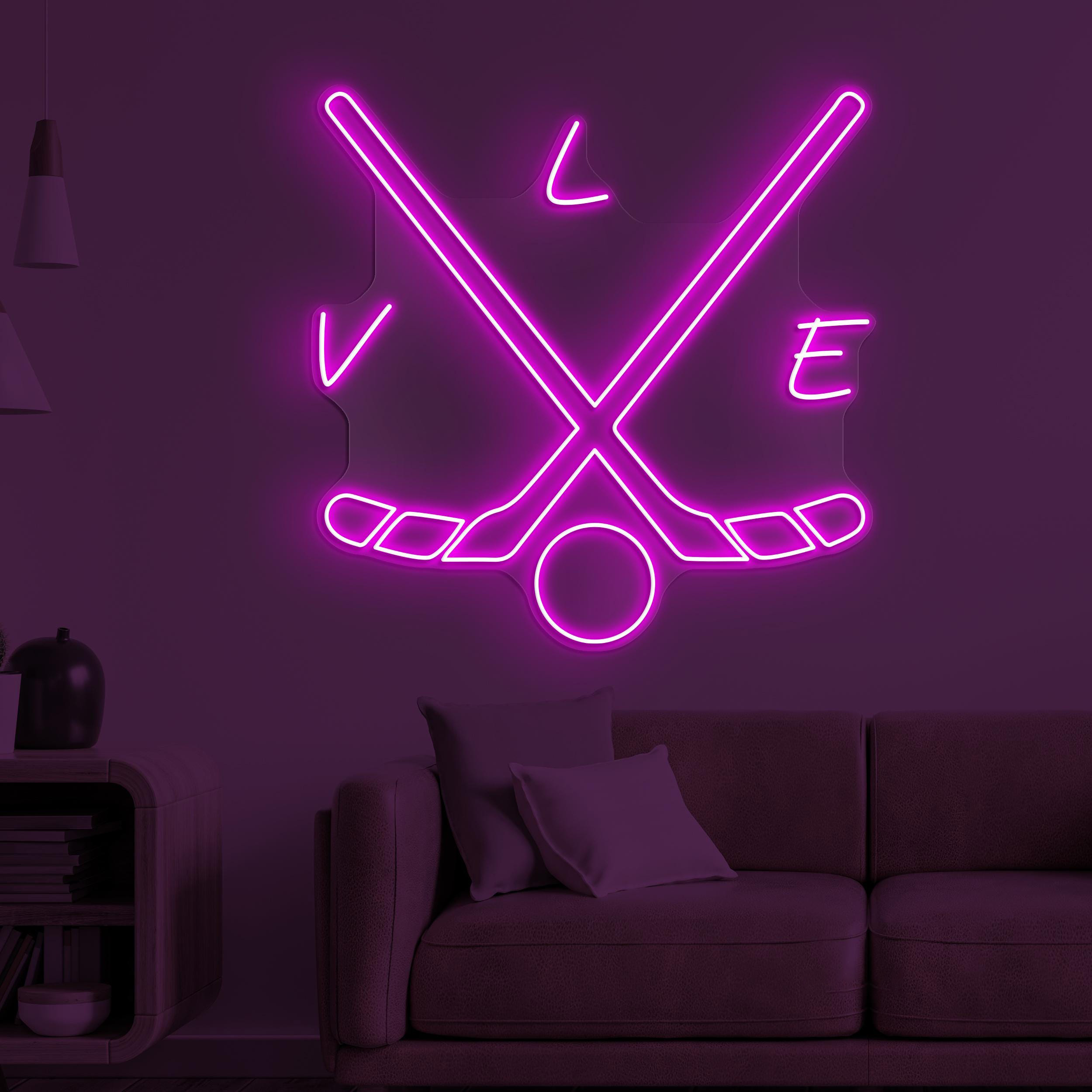 Hockey Neon Sign, Hockey LED Light, Hockey Club Wall Decor, Hockey Love Wall Art, Game Room Neon Light, Sports Shop Led Light, Hockey Lover