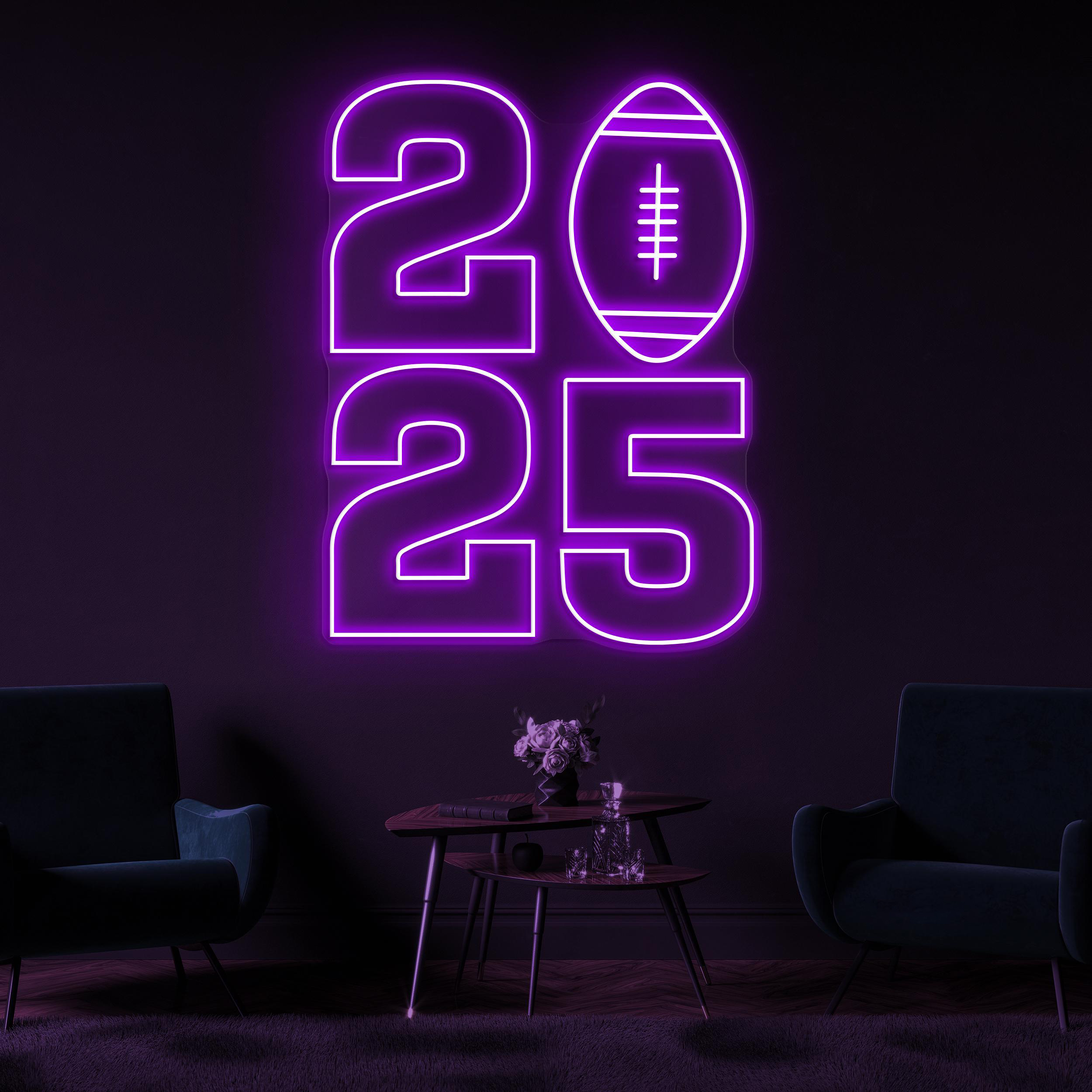 2025 Football Neon Sign, 2025 Football LED Light, 2025 Wall Art, Football Year Wall Decor, Game Room Neon Light, Sports Shop Led Neon Sign