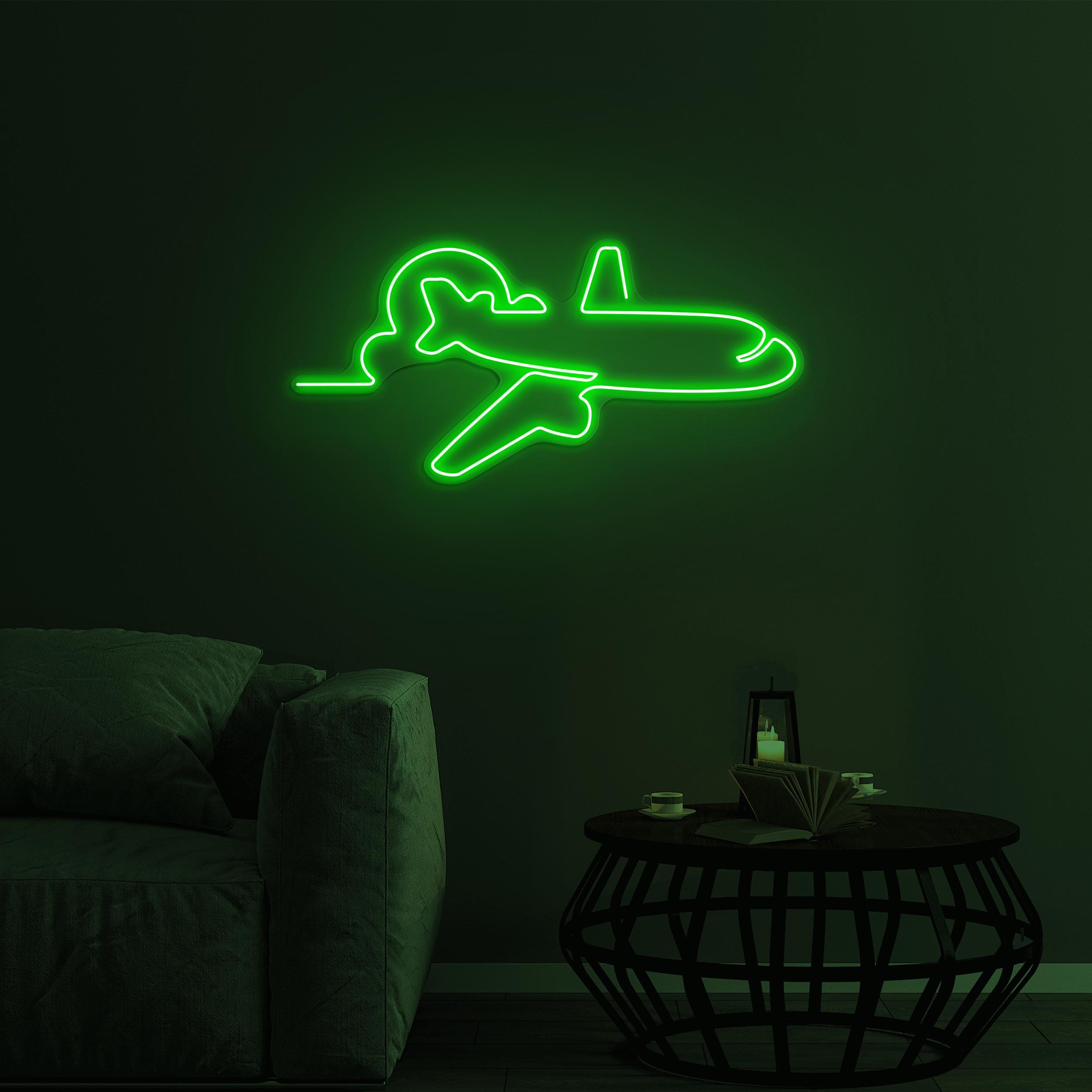Airplane Neon Sign, Airplane LED Light, Flying High LED Neon Art, Kids Room Decor, Travel Agency Wall Decor, Aviation Sign, Flying High Sign