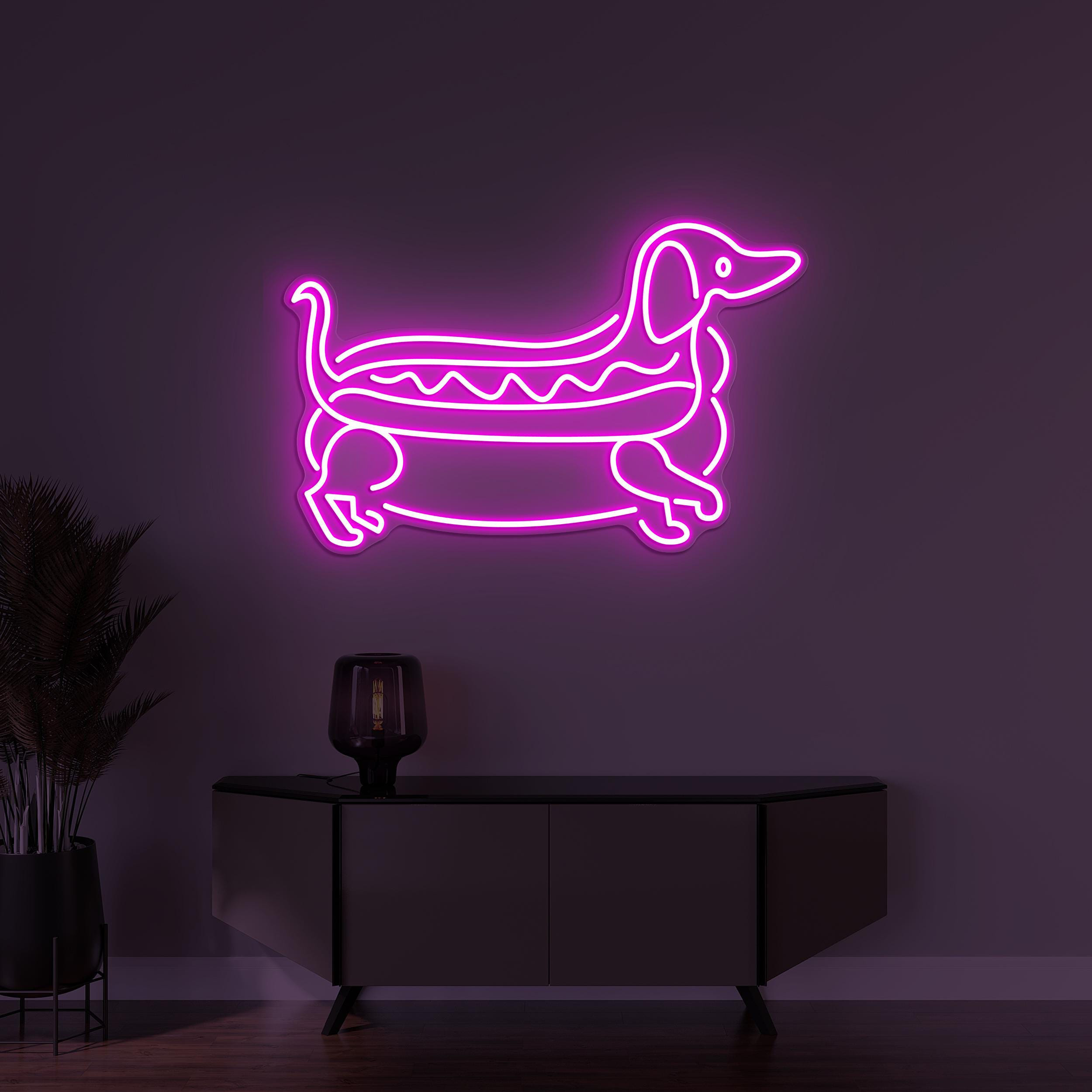 Dachshund Hot Dog Neon Sign, Dachshund Hot Dog LED Light, Dog Wall Decor, Custom Neon Sign, Hot Dog Shop Decor, Kids Room and Pet Shop Decor