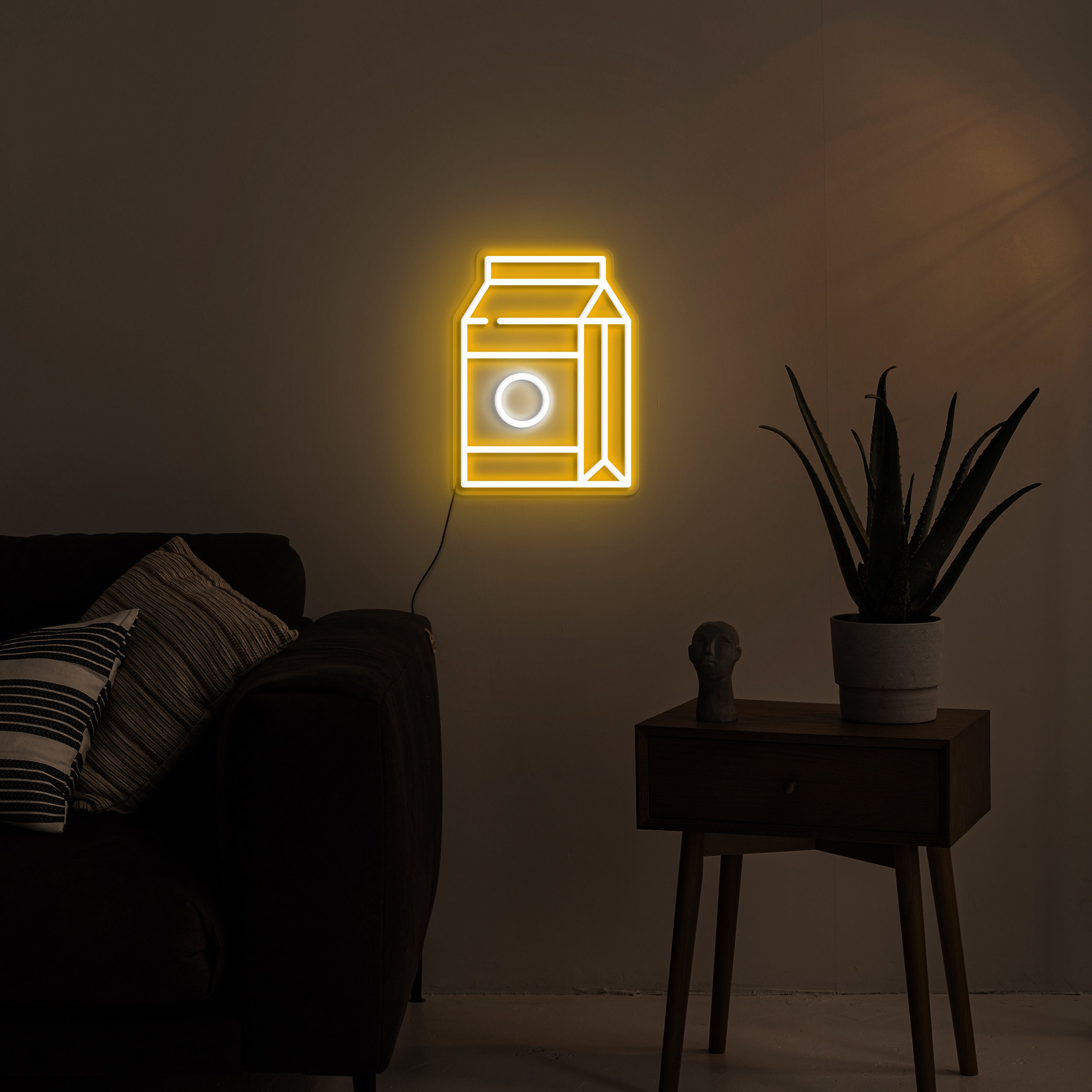 Milk Carton LED Neon Sign | Cute Kids Room Lamp | Dimmable Wall Art | USB Powered | Party Decoration | Custom Milk Box Neon Light| Neon Sign