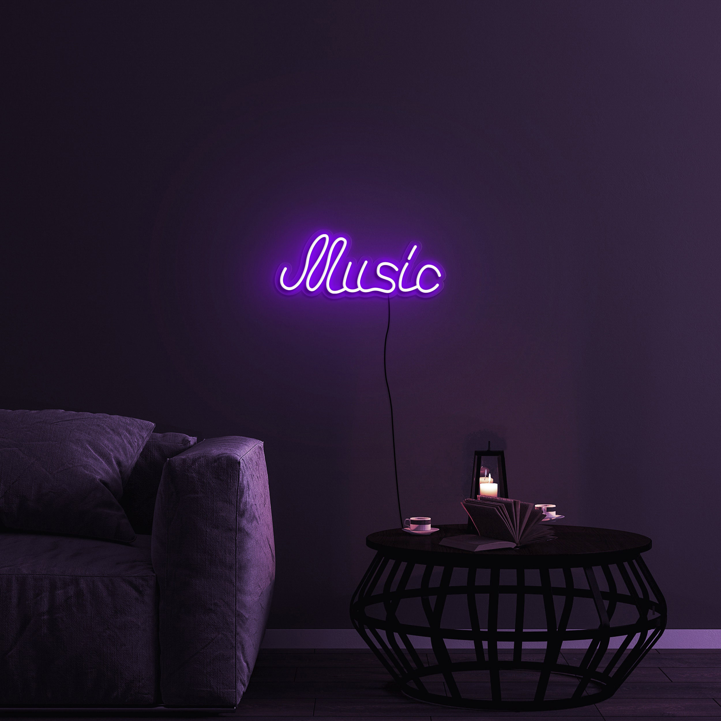 Music Neon Sign, Music Studio Office Decor, USB Powered Neon Light for Home Room Bar, Gift for Her, Led Wall Decor for Bedroom, Party, Club