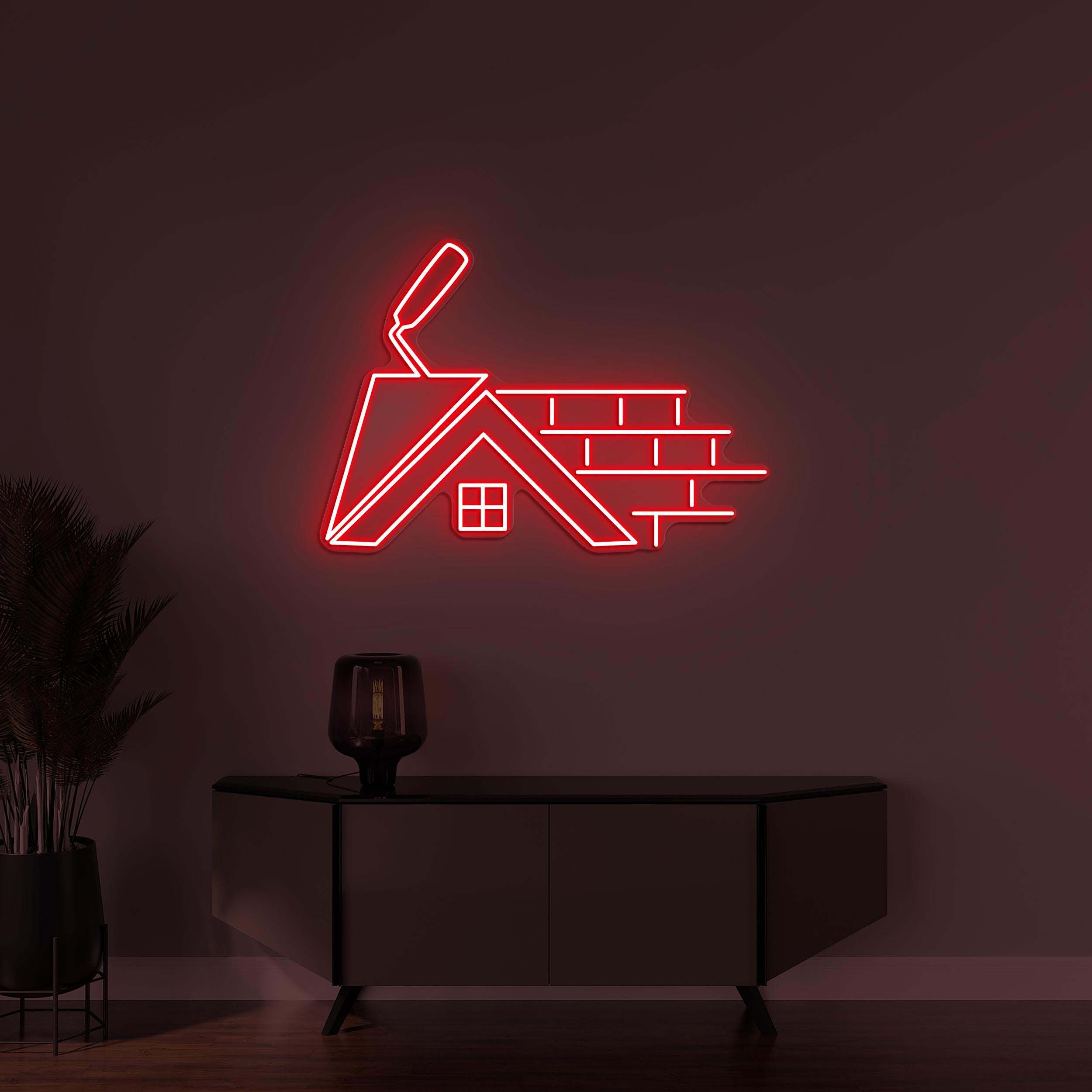 House and Tools Neon Sign, House With Tools LED Light, Work Tools Wall Decor, Construction House Wall Art, Custom Neon Sign, Led Neon Art,