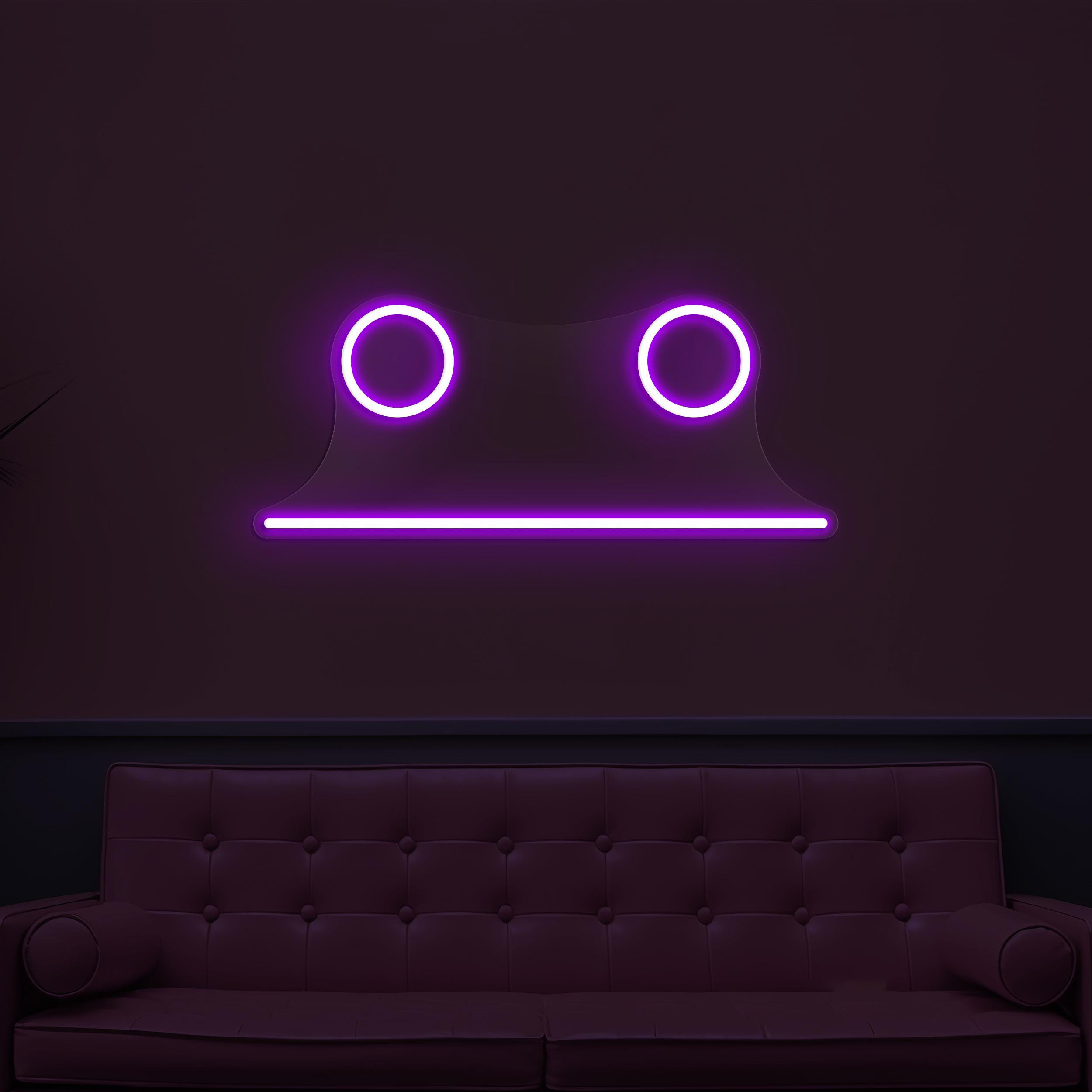 Froggy Face Neon Sign, Froggy Face LED Light, Froggy Eye Wall Decor, Kids Room Wall Art, Animal Shop Neon Light, Custom Sign, Lip Line Art