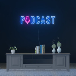 Podcast Neon Sign, LED Wall Decor for Home Studio, Unique Podcasting Room Art, Custom Neon Light, Personalized Podcast Sign, Gift Idea
