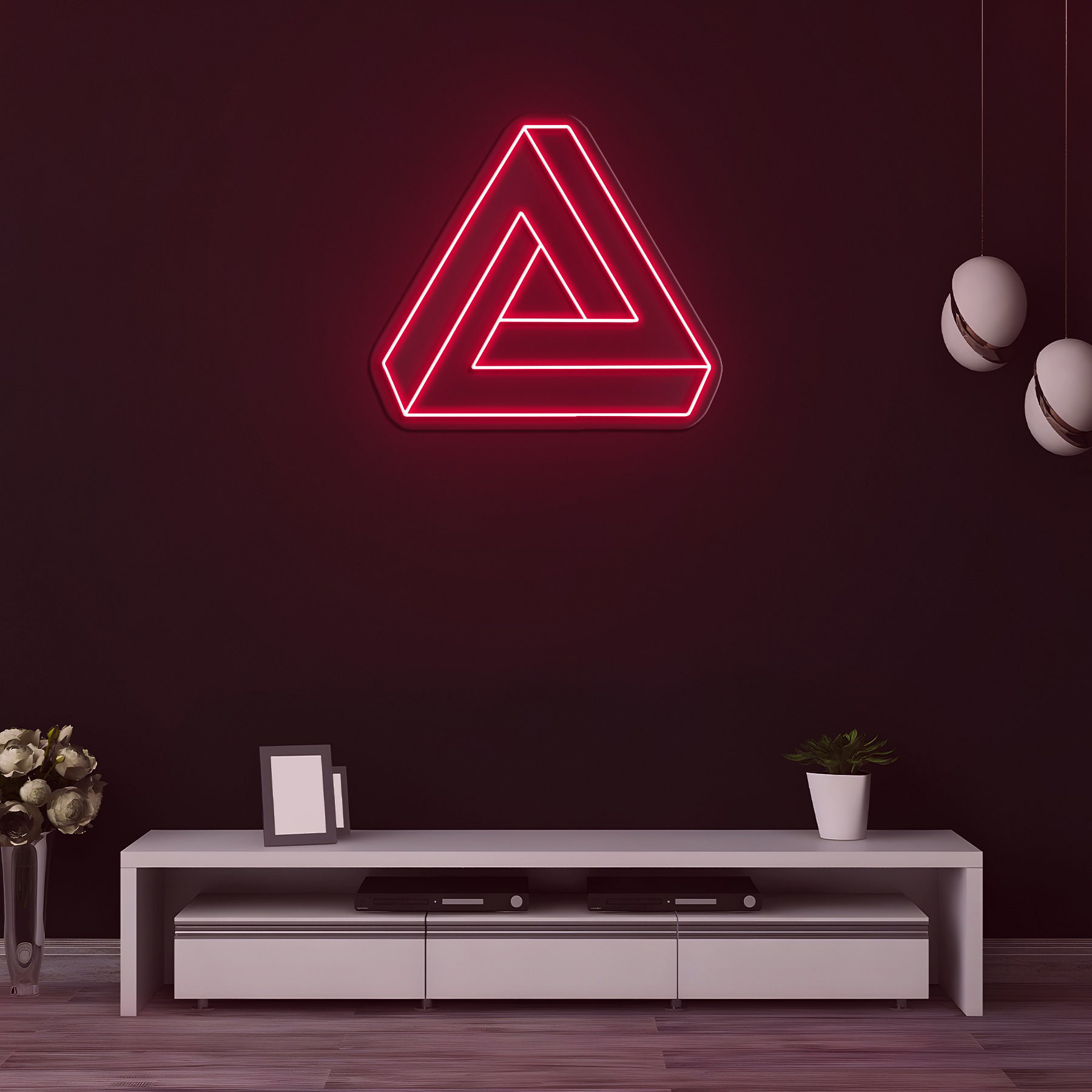 Penrose Triangle LED Neon Sign, Geometric Wall Art, Minimalist Decor for Home, Office, or Living Room, Custom Neon Light,LED Sign Decoration