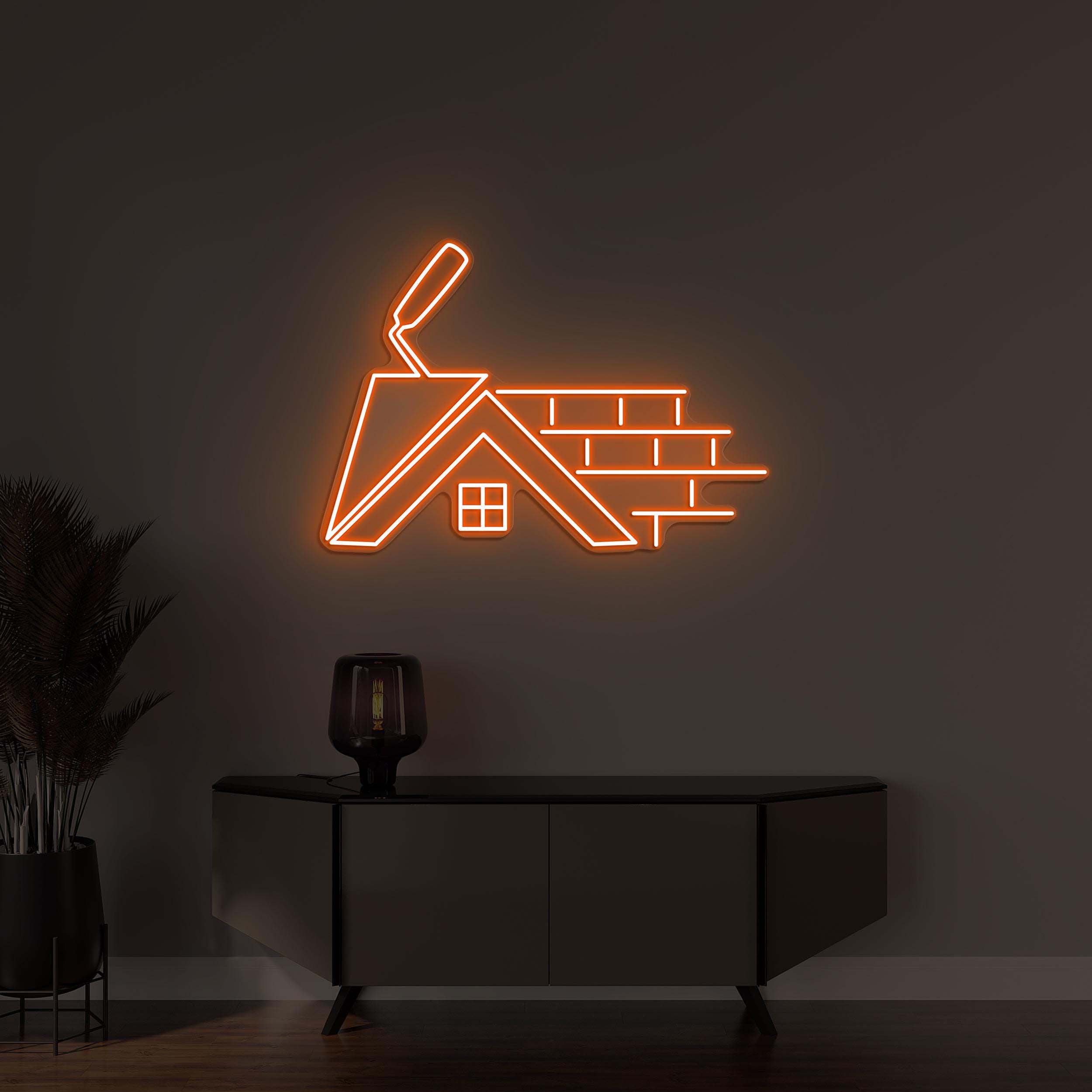 House and Tools Neon Sign, House With Tools LED Light, Work Tools Wall Decor, Construction House Wall Art, Custom Neon Sign, Led Neon Art,