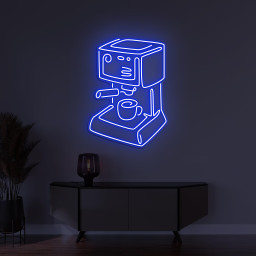 Coffee Machine Neon Sign, Coffee Machine Led Light, Coffee Shop Wall Décor, Cafe Neon Art, Coffee Lover Decor, Led Wall Decor, Bar Neon Art