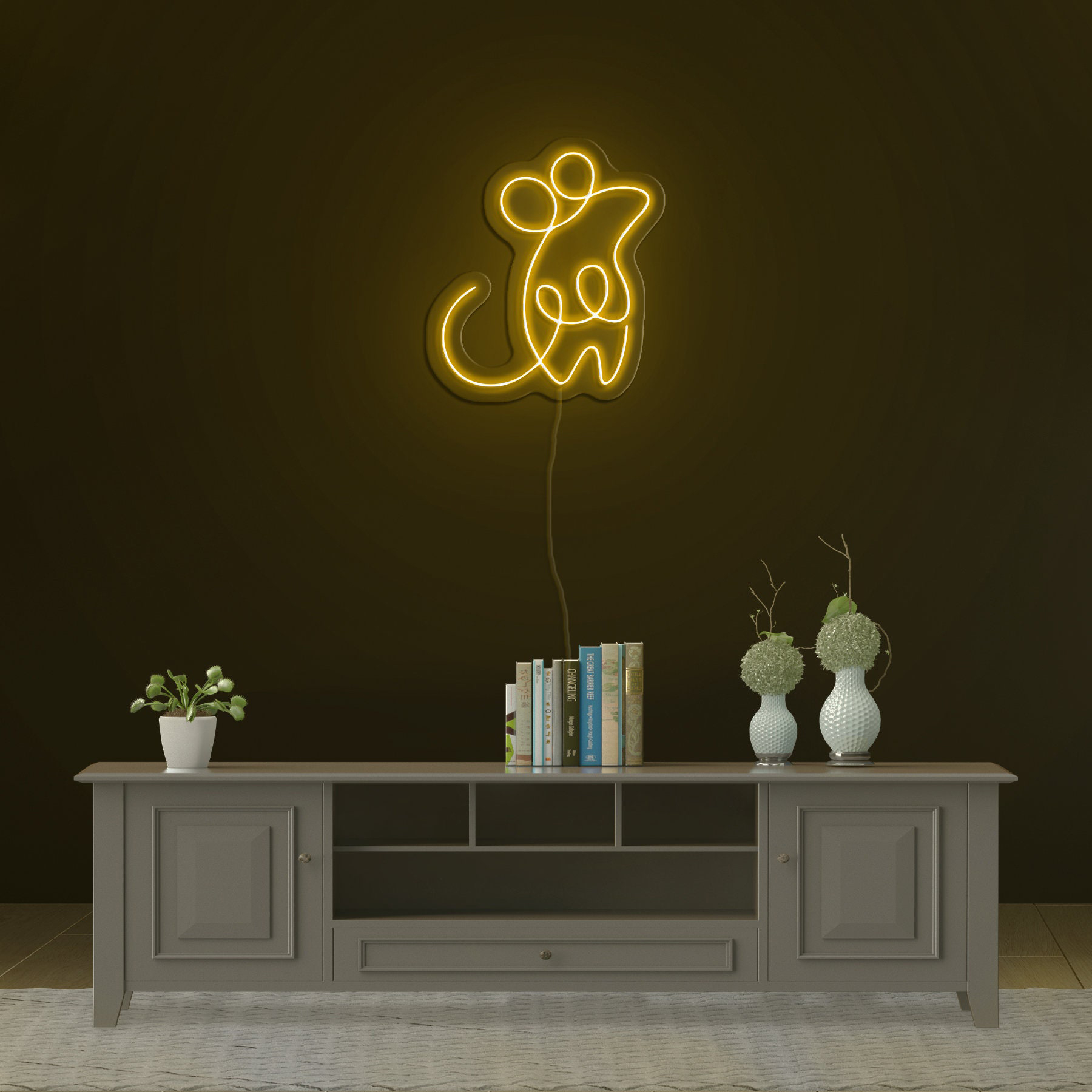 Rat Neon Sign, Rat LED Light Wall Decor, Mouse Hamster Led Neon Decor, Nursery Room Wall Decor, Animal Lover Gift, Cool Wall Art Home Decor