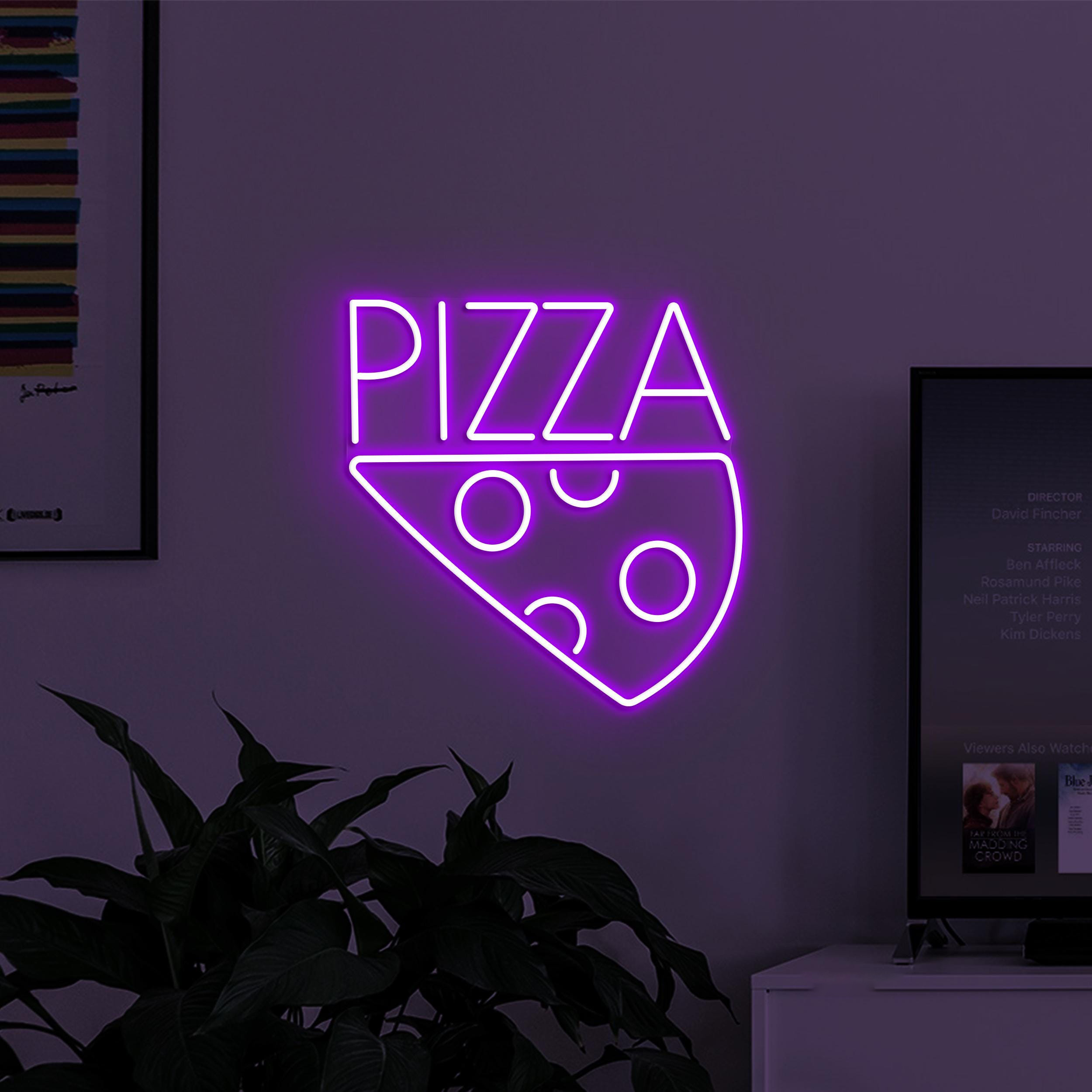 Pizza Neon Sign, Pizza LED Light, Pizza Slice Wall Decor, Pizza Logo Wall Art, Pizza Cafe Neon Light, Kitchen Neon Art, Pizza Lover Decor