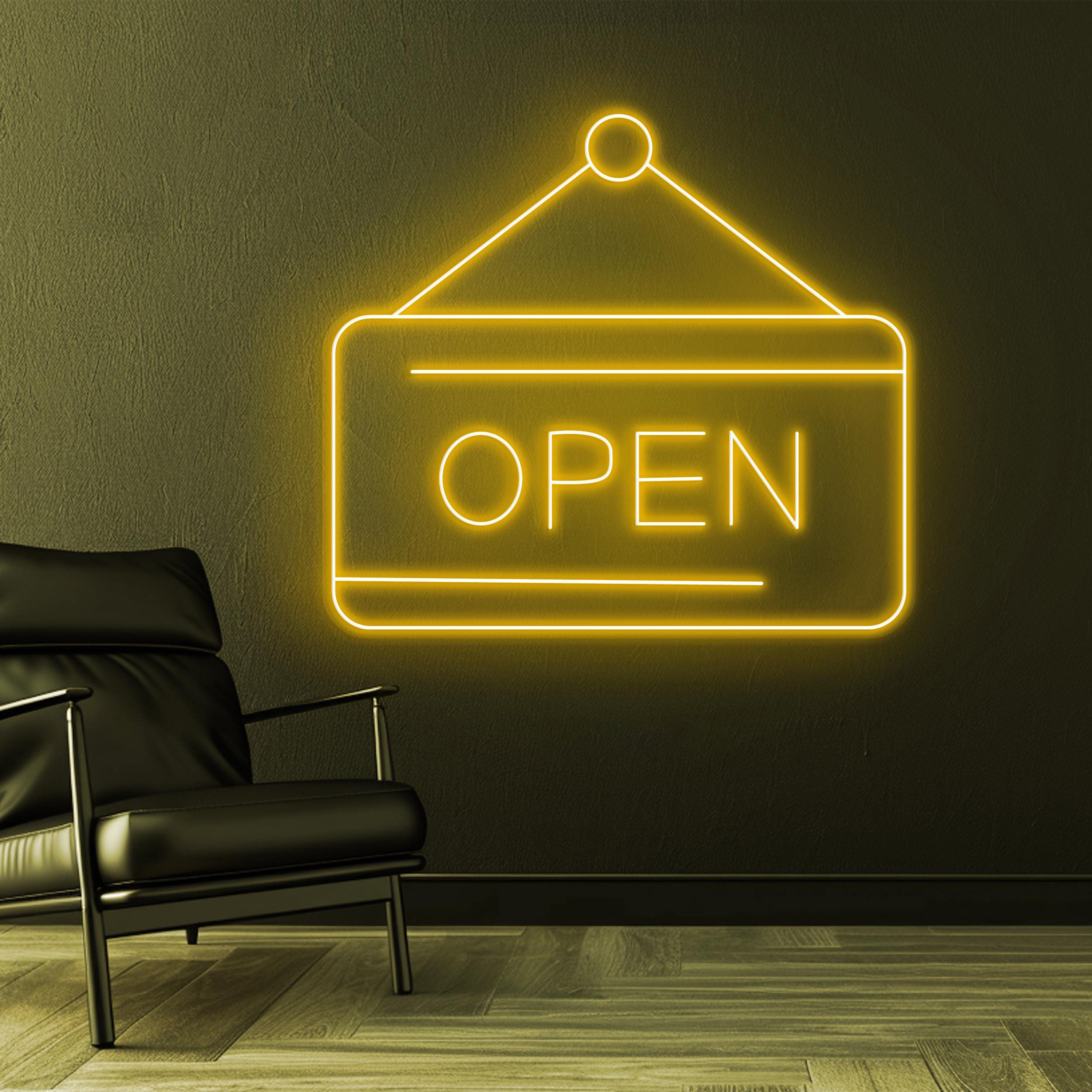 Open Neon Sign, Open Neon LED Light, Hanging Open Sign, Opening Sign, Door Sign Wall Decor, Custom Open Sign, Decor for Cafe, Bar and Shops