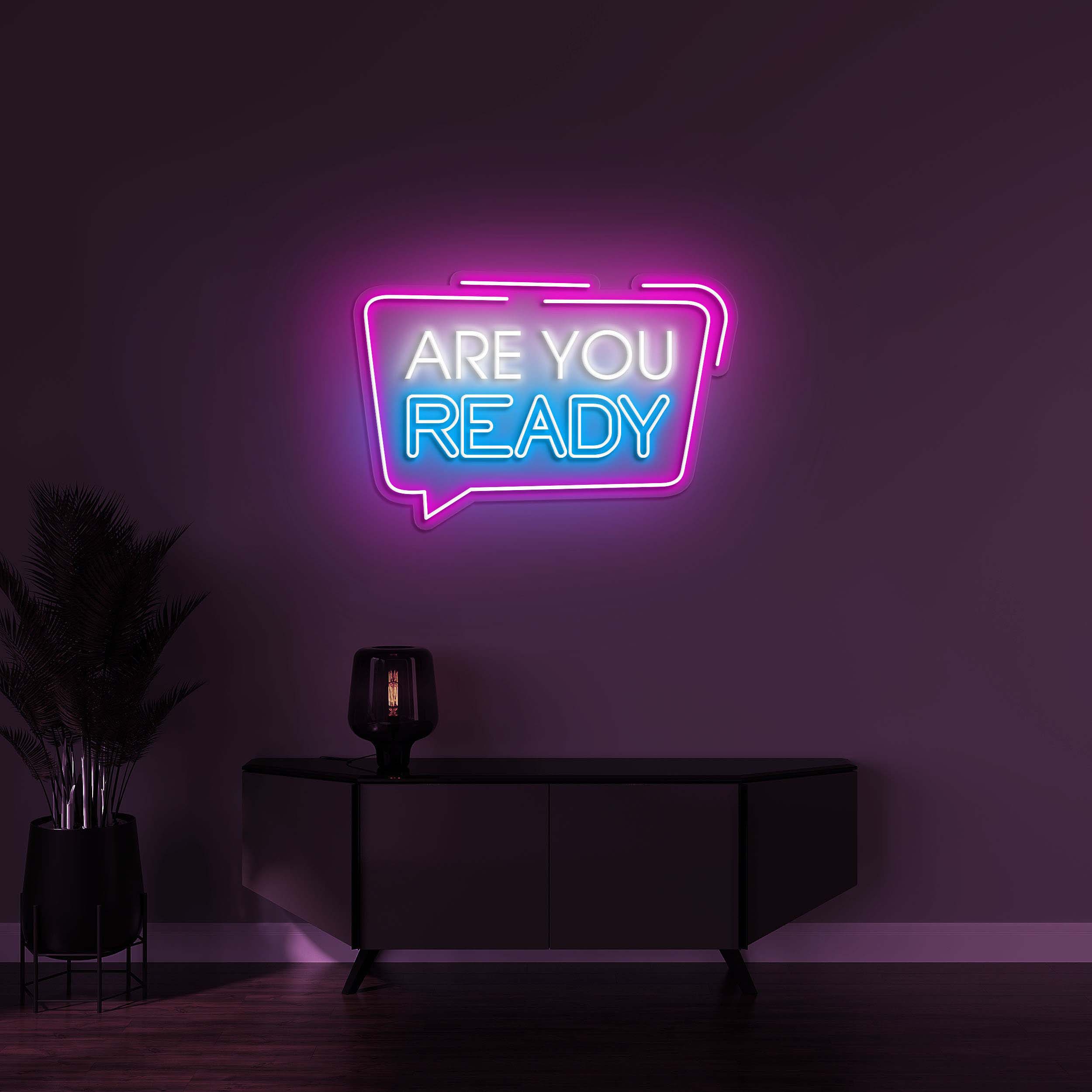 Are You Ready Neon Light, LED Sign for Gym, Game Room, Home, Office, Event Spaces, Wall Decor for Readiness and Motivation, Neon Light Decor