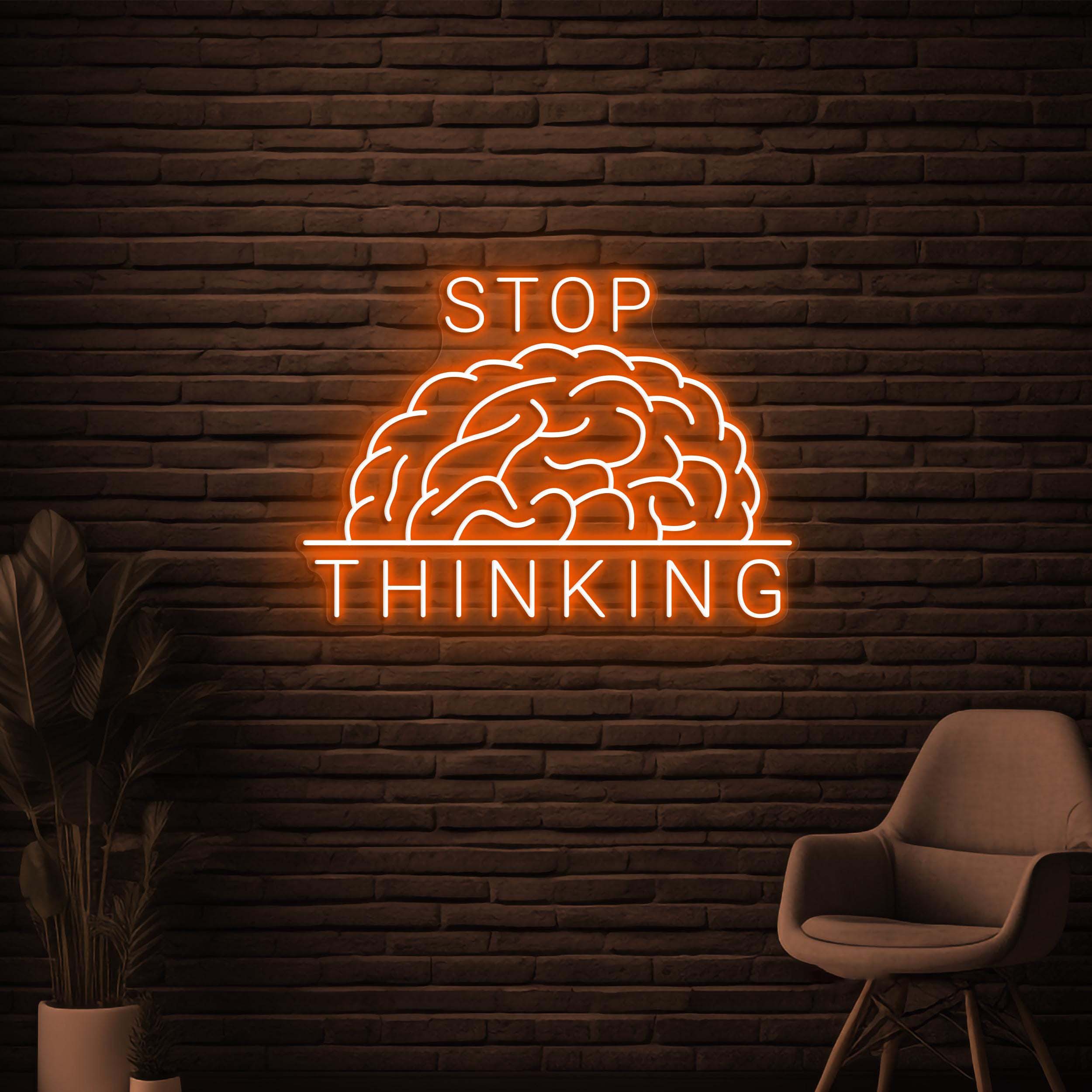 Stop Thinking Neon Sign, Stop Thinking LED Sign, Brain Wall Decor, Chill Wall Light, Home Wall Decor, Hospital Wall Art, Game Room Neon Sign