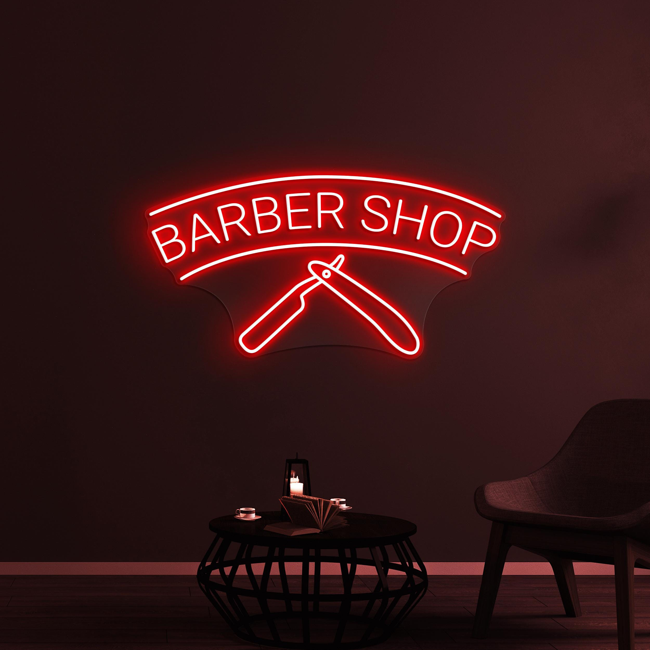 Barber Shop Neon Sign, Barber Shop LED Light, Barber Wall Decor, Hair Beauty Bar Sign, Haircut Neon Sign, Beauty Salon Wall Art, Shop Sign