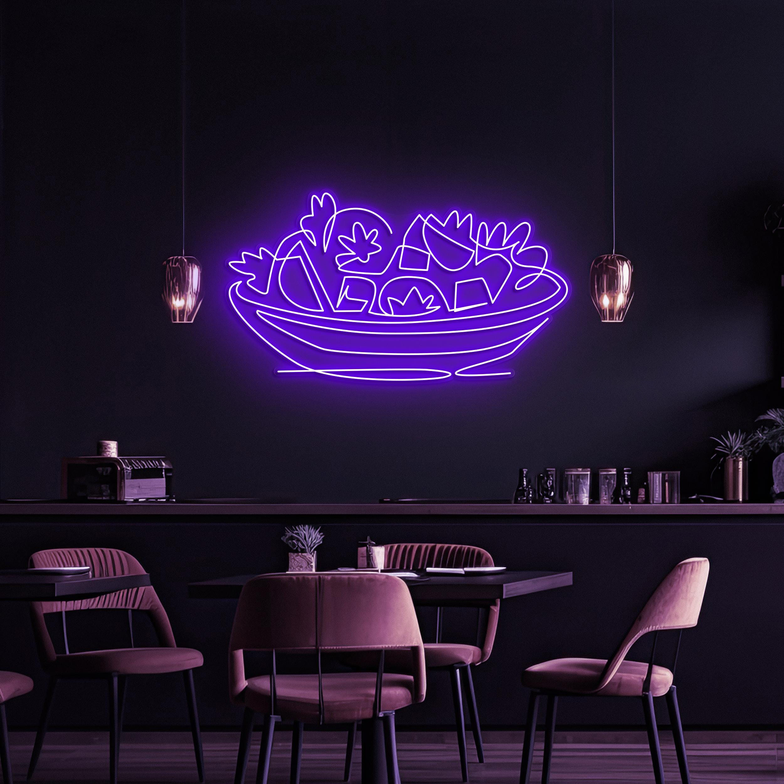 Salad Neon Sign, Salad LED Light, Healthy Food LED Neon Art, Restaurants Wall Decor, Salad Lover, Kitchen Wall Art, Bar & Cafe Decor, Gift