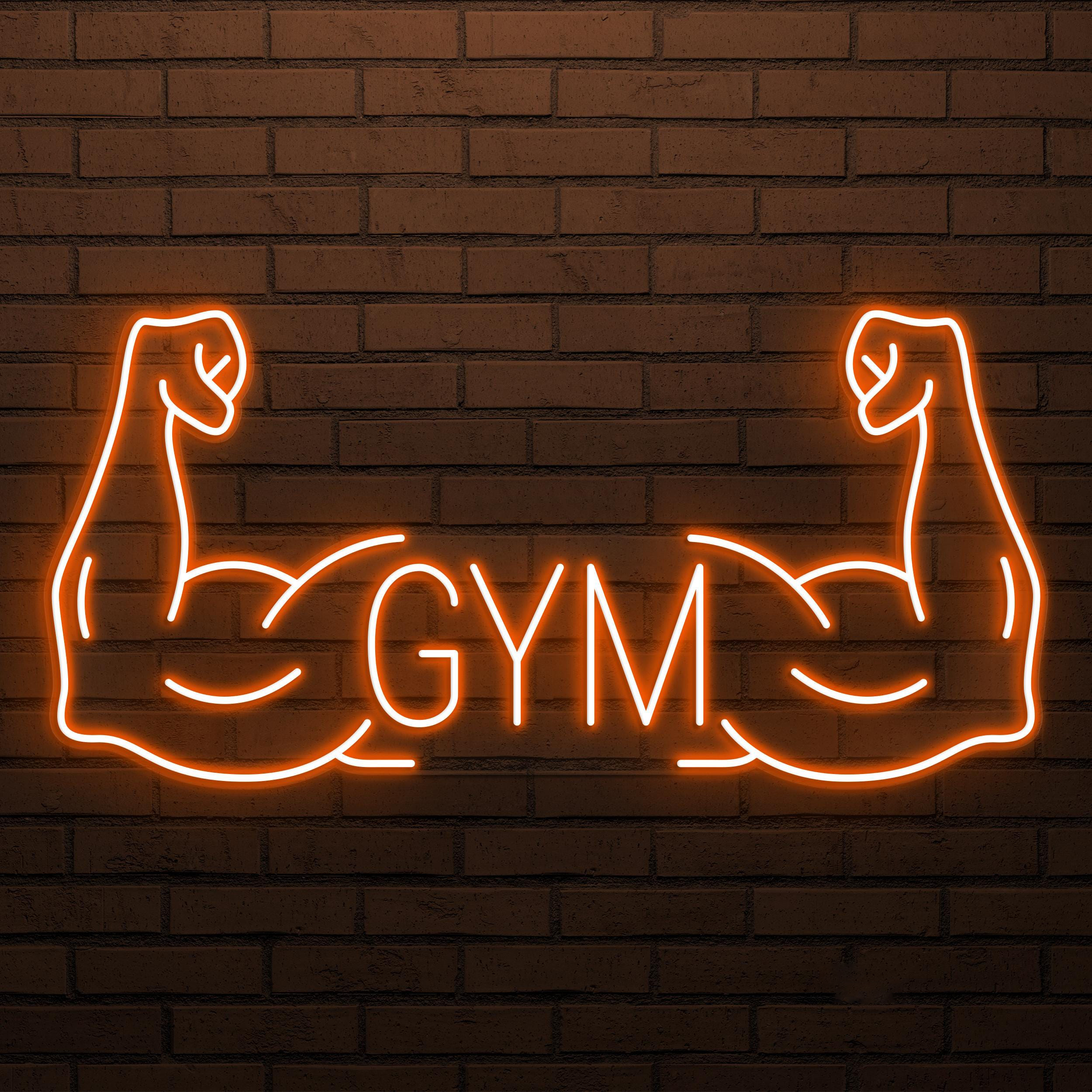 Gym Neon Sign, Gym LED Light, Dual Muscle Wall Decor, Fitness Room Wall Art, Bodybuilder Neon Light, Muscle Arms Wall Light, Exercise Decor