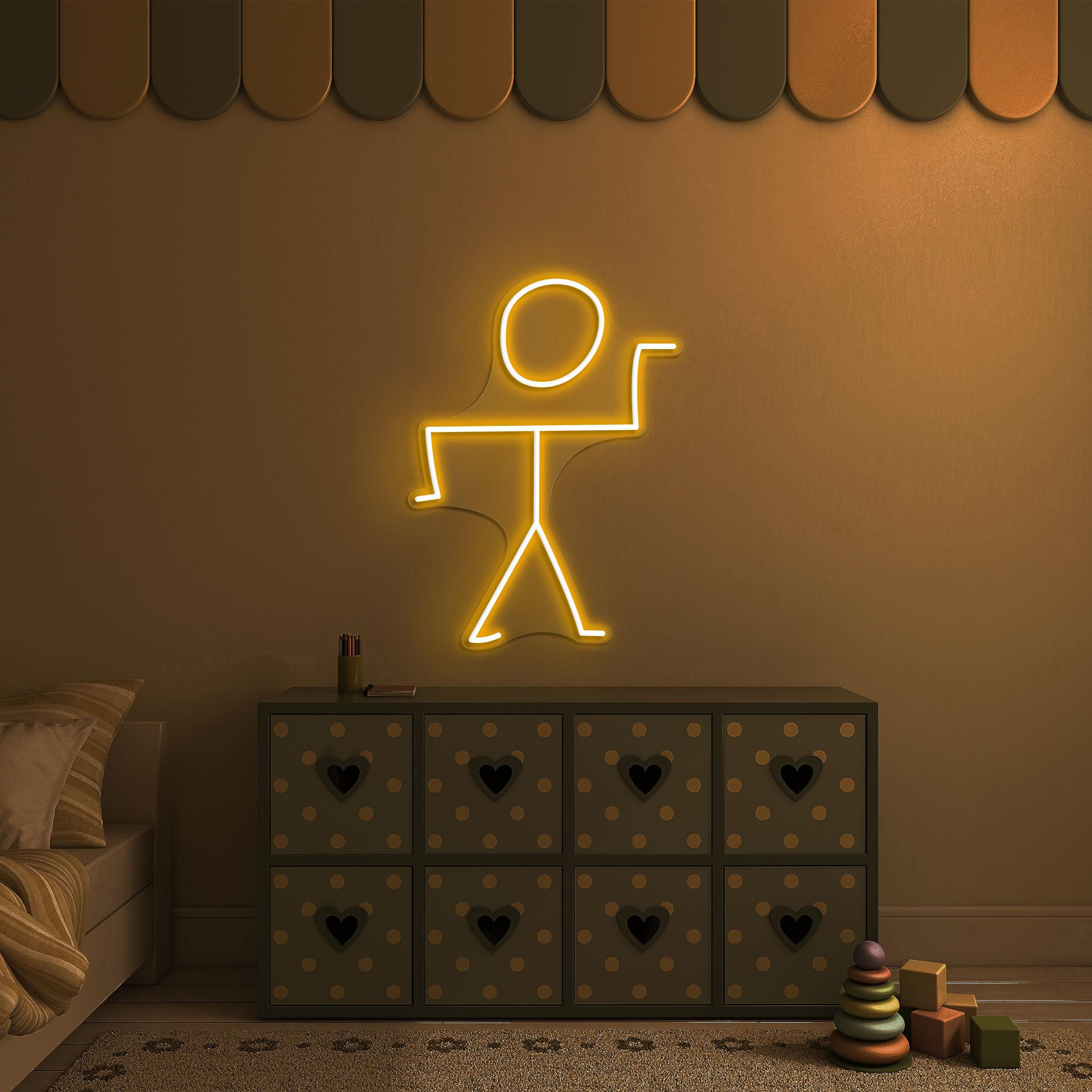 Stick Neon Sign, Stick Man led Light, Stick Man Decor, Dancing Sticky Man Sign, Funny Man Wall Art, Home Wall Decor, Party Decor, Gift idea