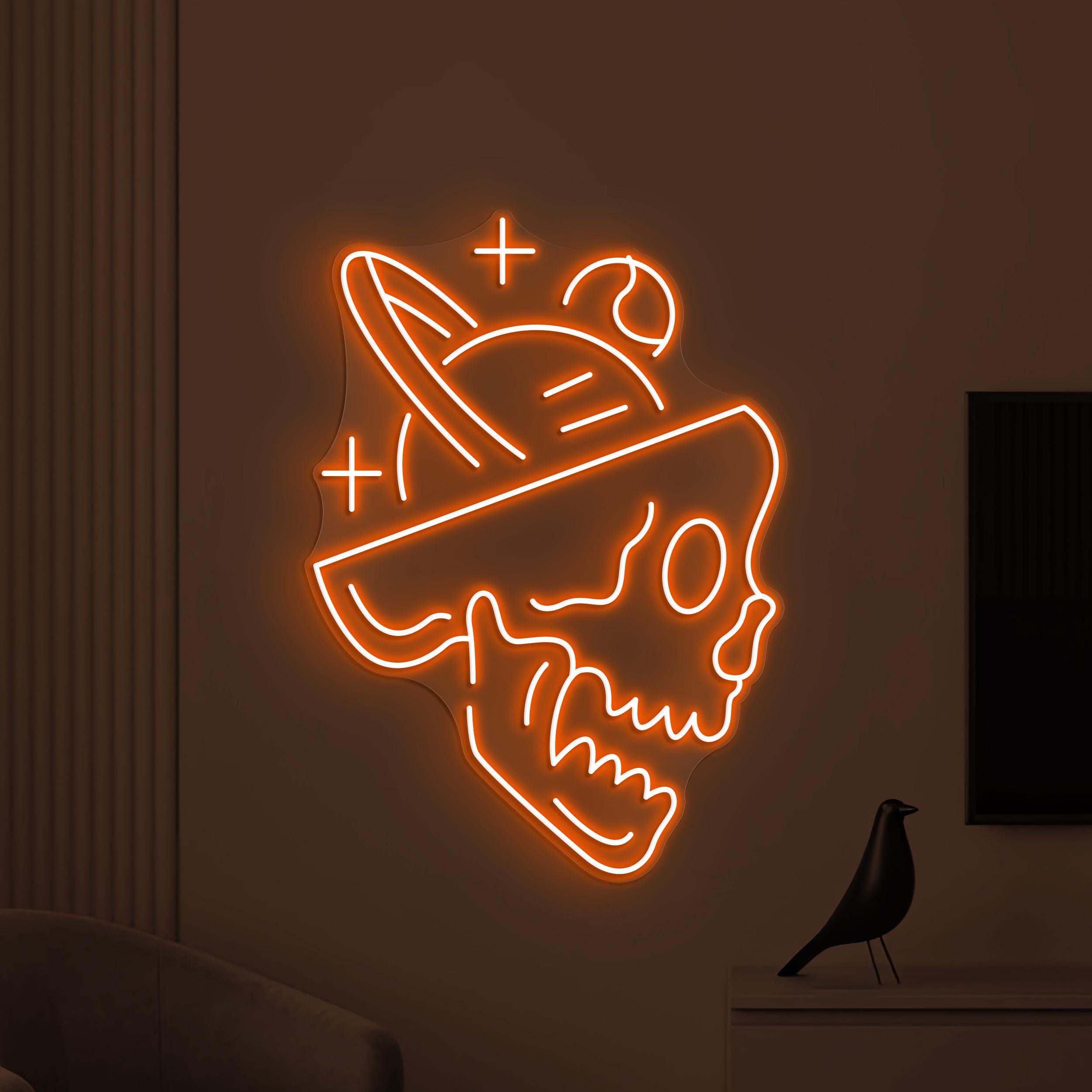 Skull Neon Sign, Skull With Space Planets Light, Cosmic Skull Wall Decor, Skull LED Neon, Horror House Neon Decor, Personalized Skull Sign