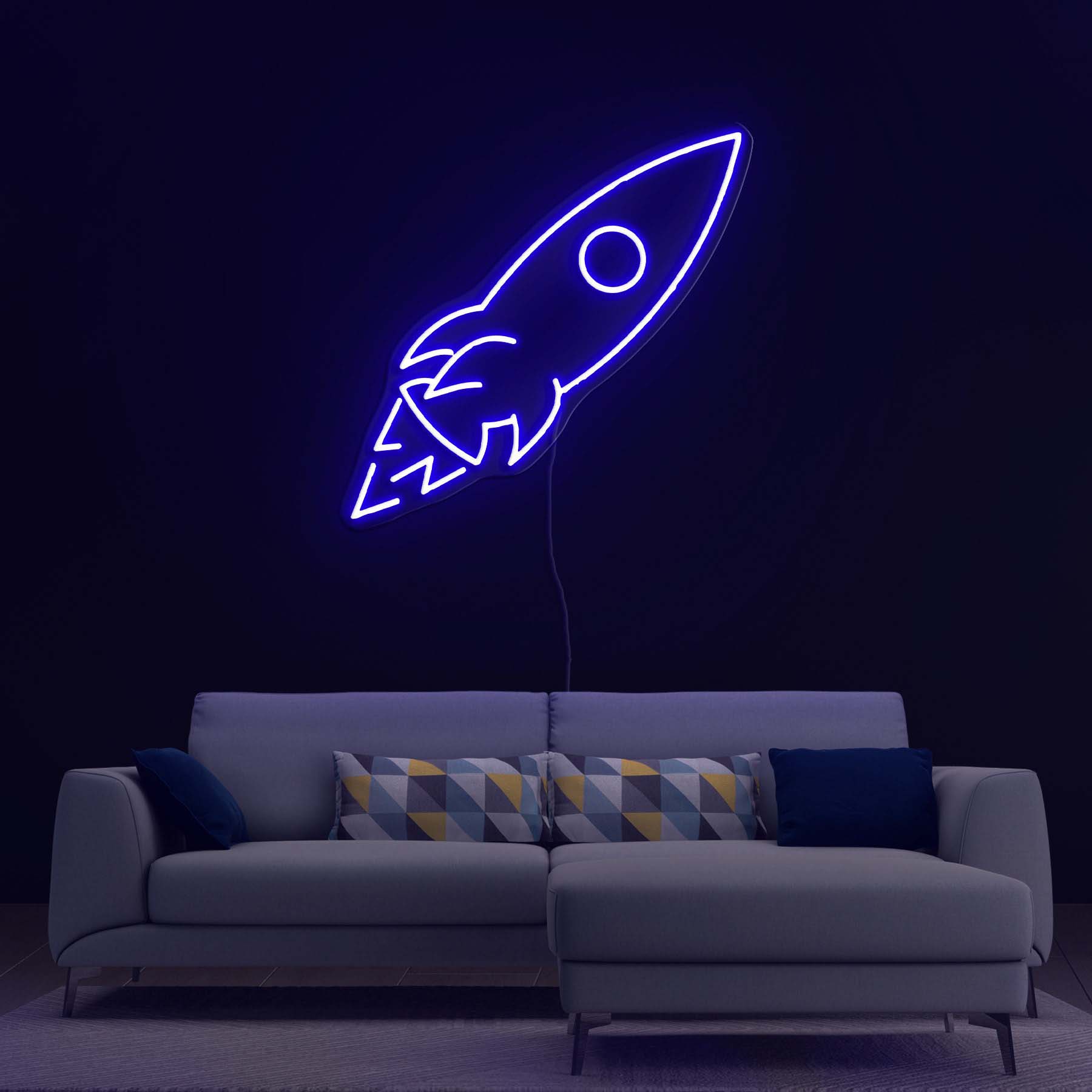 Rocket Neon Sign, LED Light Room Decor for Game Room, Bedroom, Man Cave, Wall Art for Home, Bar, Rocket Launching  Neon Sign,  Birthday Gift
