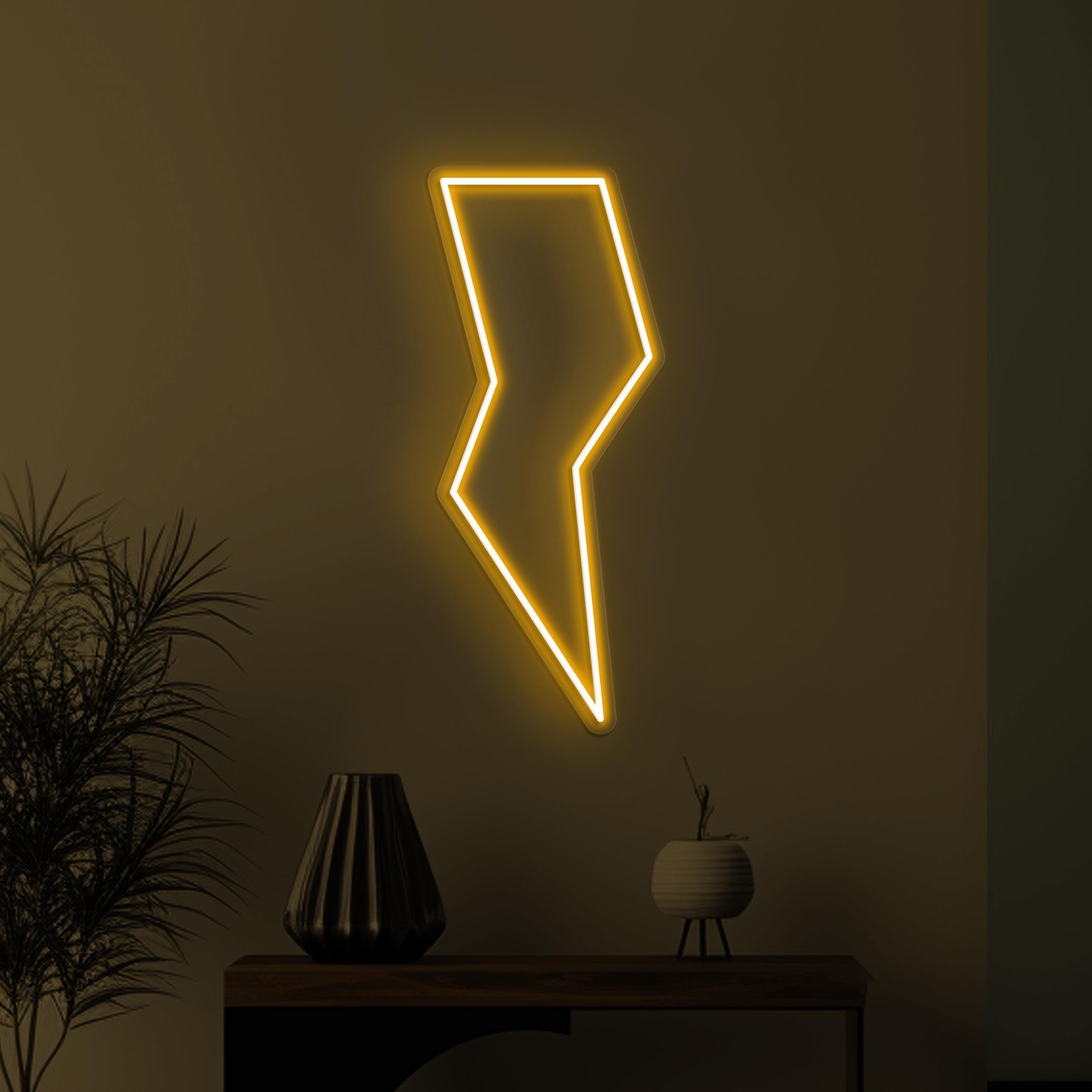 Lightning Neon Sign, Lightning LED Light, Lightning Bolt Wall Art, Game Room Wall Decor, Thunder Led Neon Light, Cafe and Bar Wall Decor