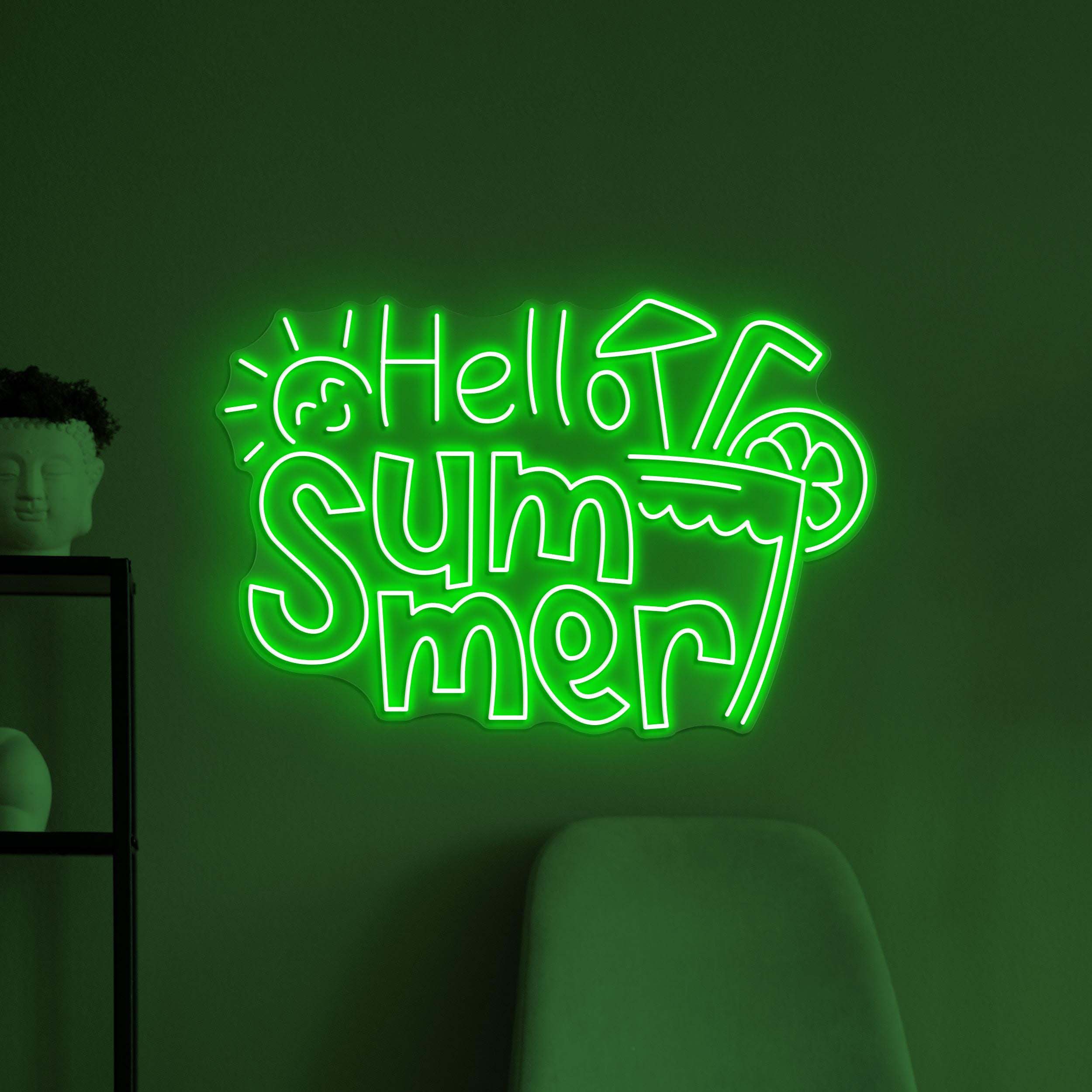 Hello Summer Neon Sign, Hello Summer LED Light, Party Wall Decor, Holiday Neon Art, Beach Neon Light, Summer Party Sign, Welcome Summer Art