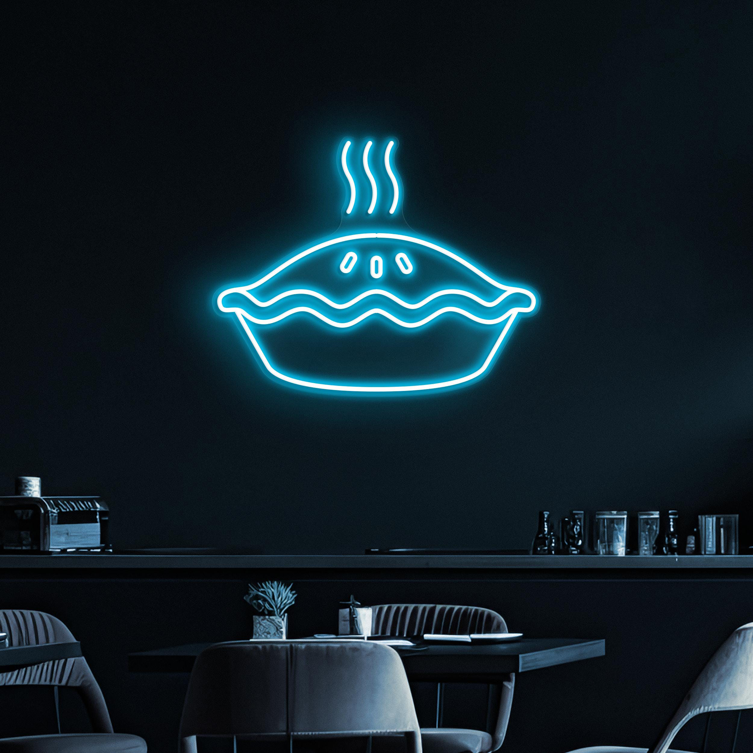 Pie Neon Sign, Apple Pie LED Light, Dessert Neon Light, Bakery Wall Decor, Pie Kitchen Wall Art, Cafe & Bar Neon Light, Cake Store Wall Sign