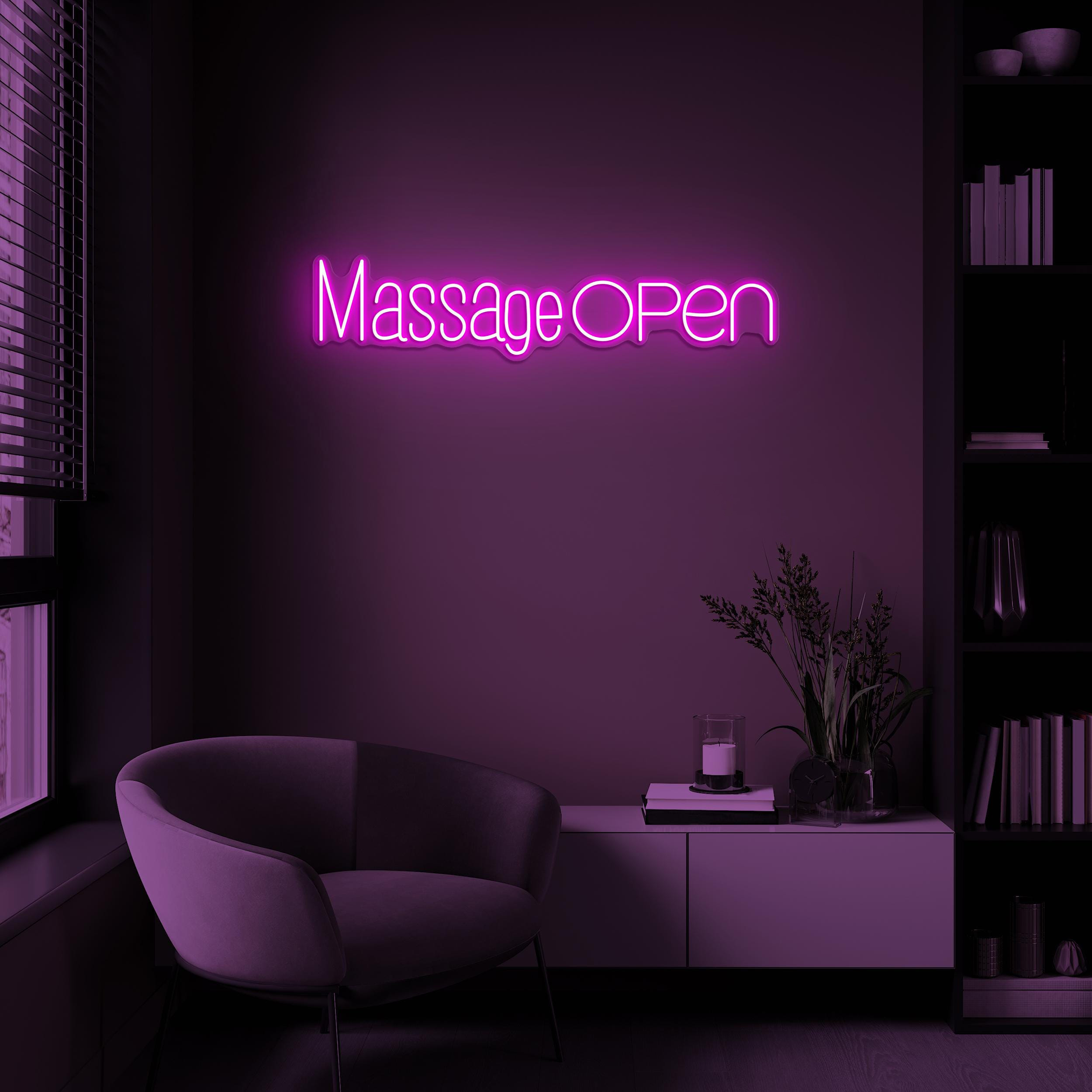 Massage Open Neon Sign, Massage Open LED Light, Massage Therapy Body Art, Body Care Salon Sign, Massage Room Decor, Custom Massage Neon Sign