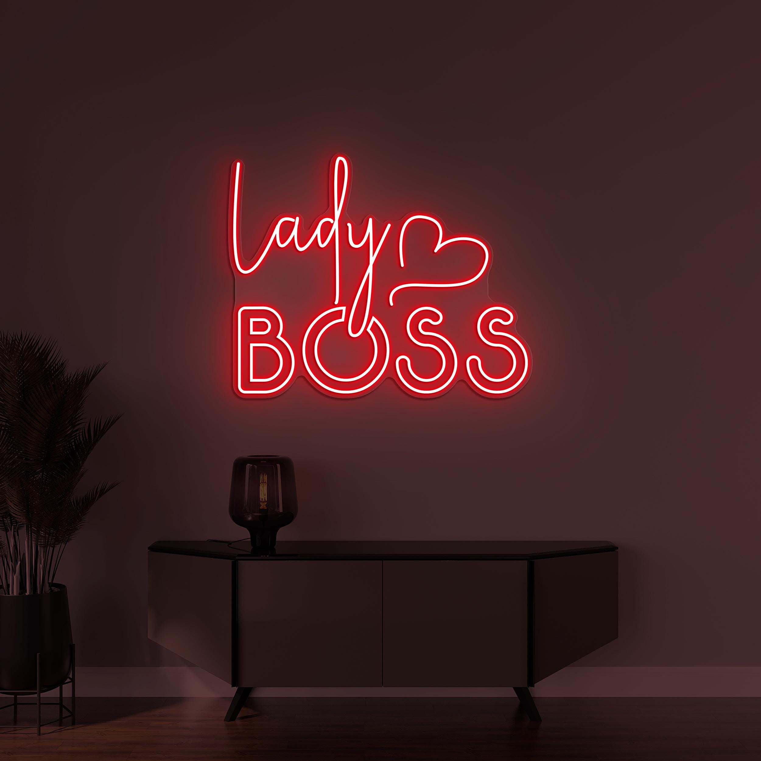 Lady Boss Neon Sign, Lady Boss LED Light, Girl Power Wall Decor, Girl Room Wall Art, Personalized Girl Sign, Heart LED Art, Salon LED Sign