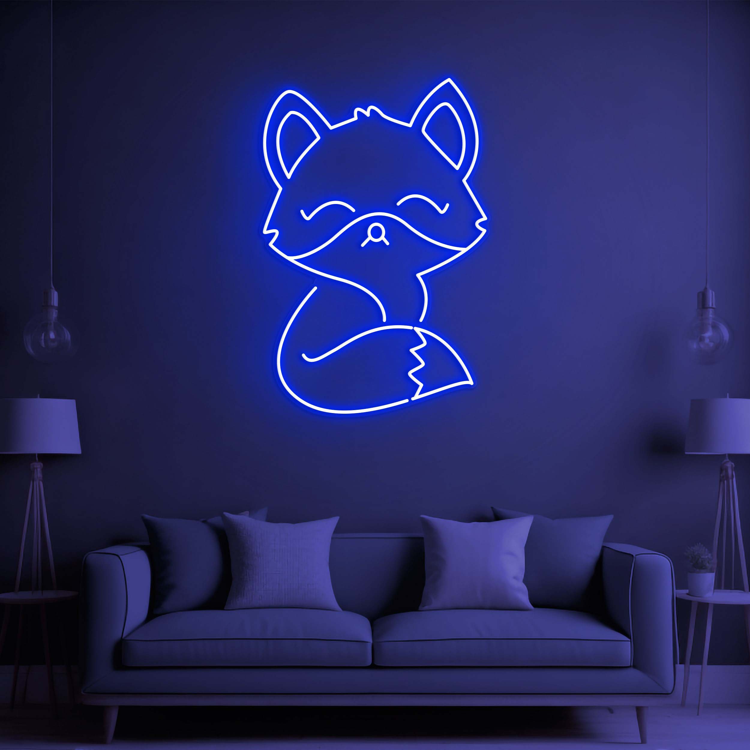 Fox LED Neon Sign, Fox Neon Light, Wall Decor for Fox Lovers, Anime Fox Theme Neon Sign for Kids' Rooms, Fox Wall Art and Room Decoration