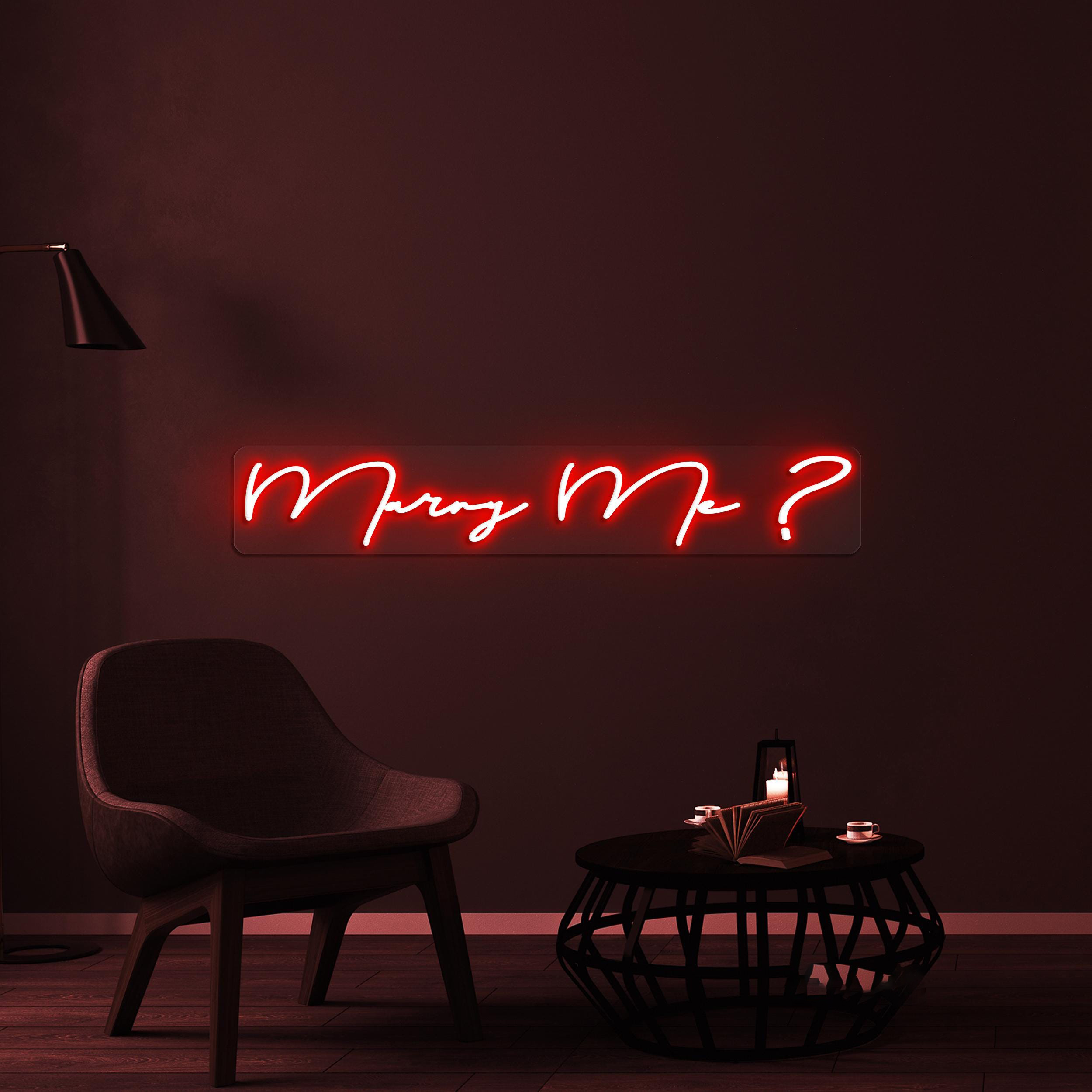 Marry Me Neon Sign, Marry Me? LED Light, Proposal Wall Decor, Wedding Neon Art, Engagement Wall Light, Gift For Her, Romantic Neon Sign