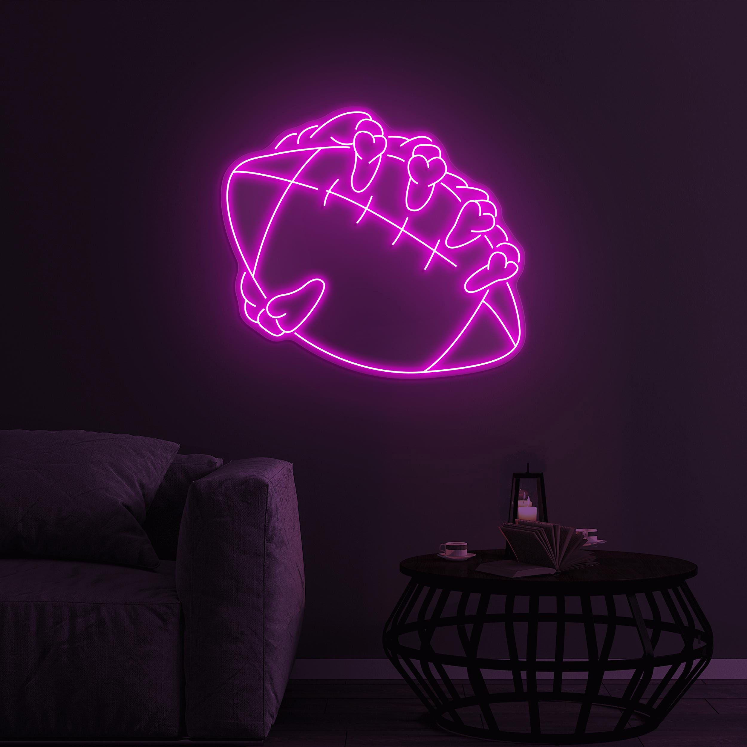 Football Skeleton Hand Neon Sign, American Football LED Light, Football Skeleton Hand LED Art, Game Room Art, Sports Shop Decor, Ball Lover