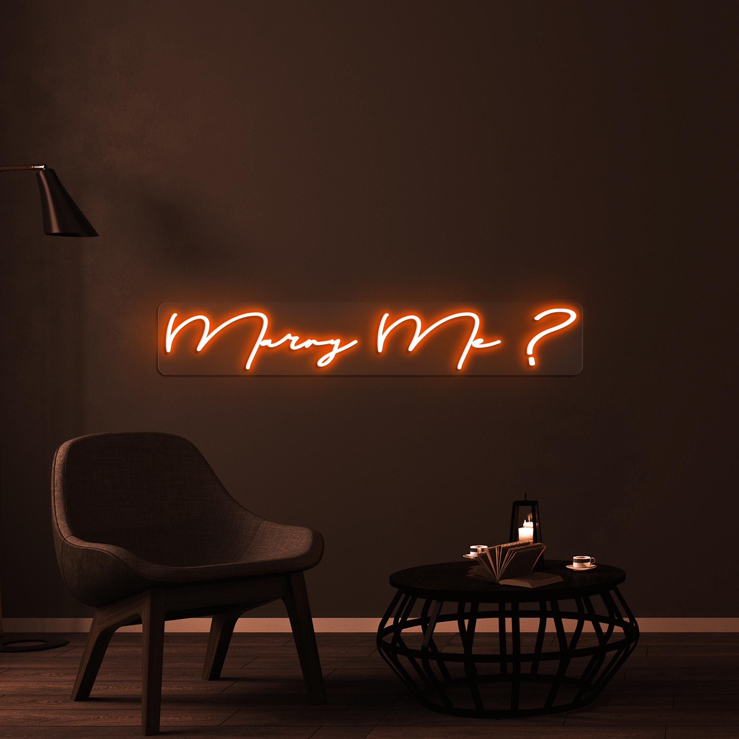 Marry Me Neon Sign, Marry Me? LED Light, Proposal Wall Decor, Wedding Neon Art, Engagement Wall Light, Gift For Her, Romantic Neon Sign