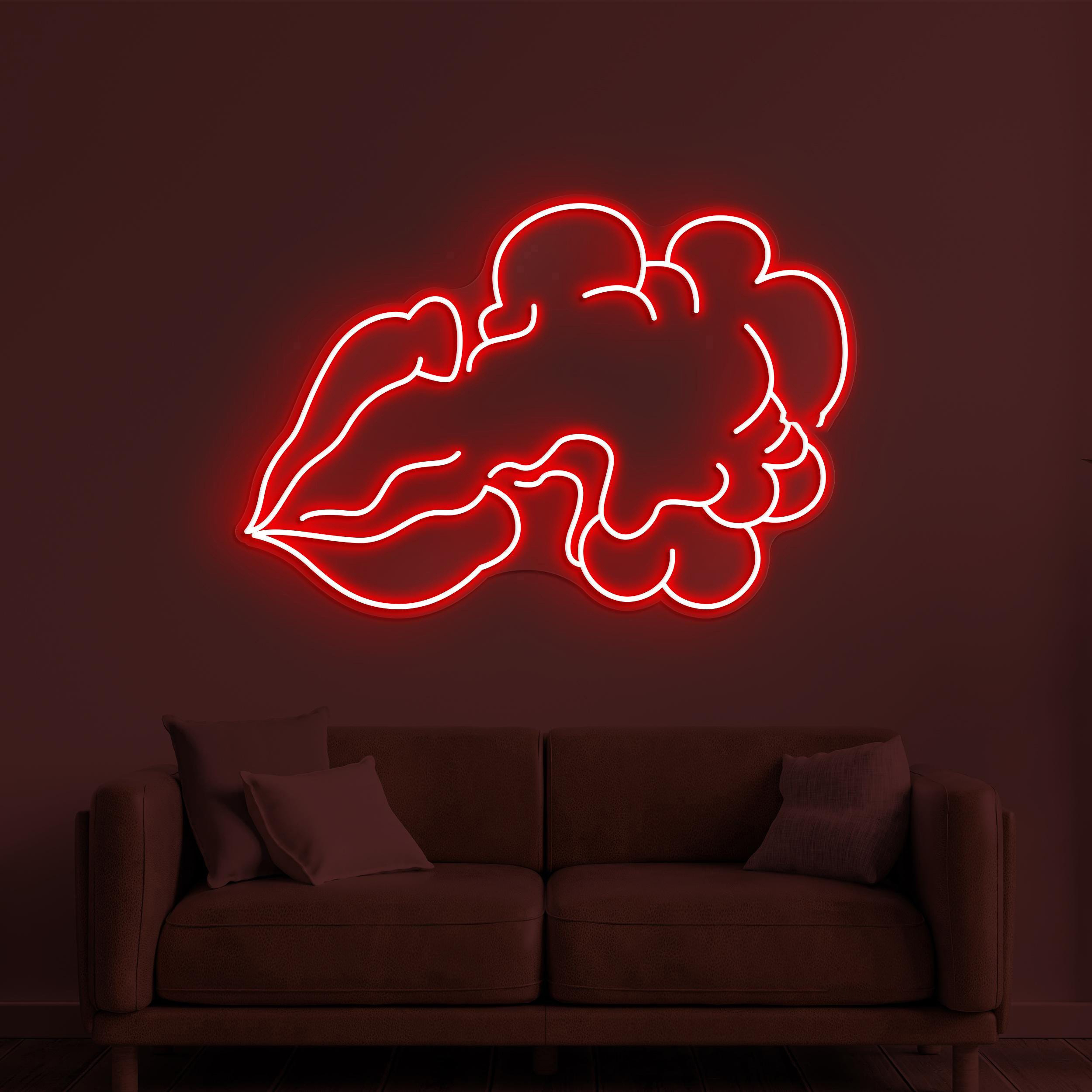 Smoking Lips Neon Sign, Smoking Lips LED Light, Smoking Room Wall Decor, Smoke Shop Wall Art, Lips Neon Sign, Girl Room Led Light, Bar decor