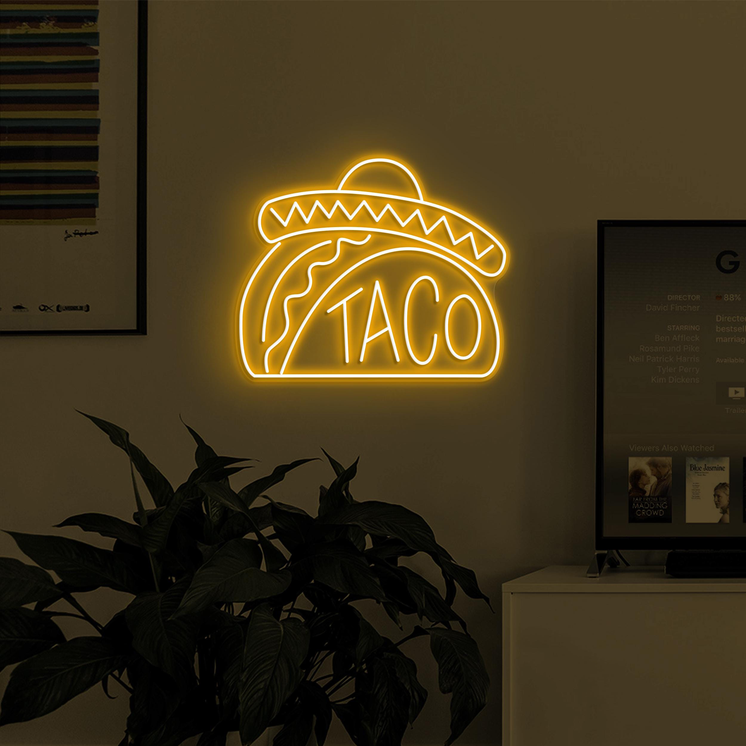 Taco Neon Sign, Taco LED Light, Street Food Wall Decor, Fast Food Light, Mexican Taco Neon Sign, Restaurant Decor, Mexican Food Wall Art