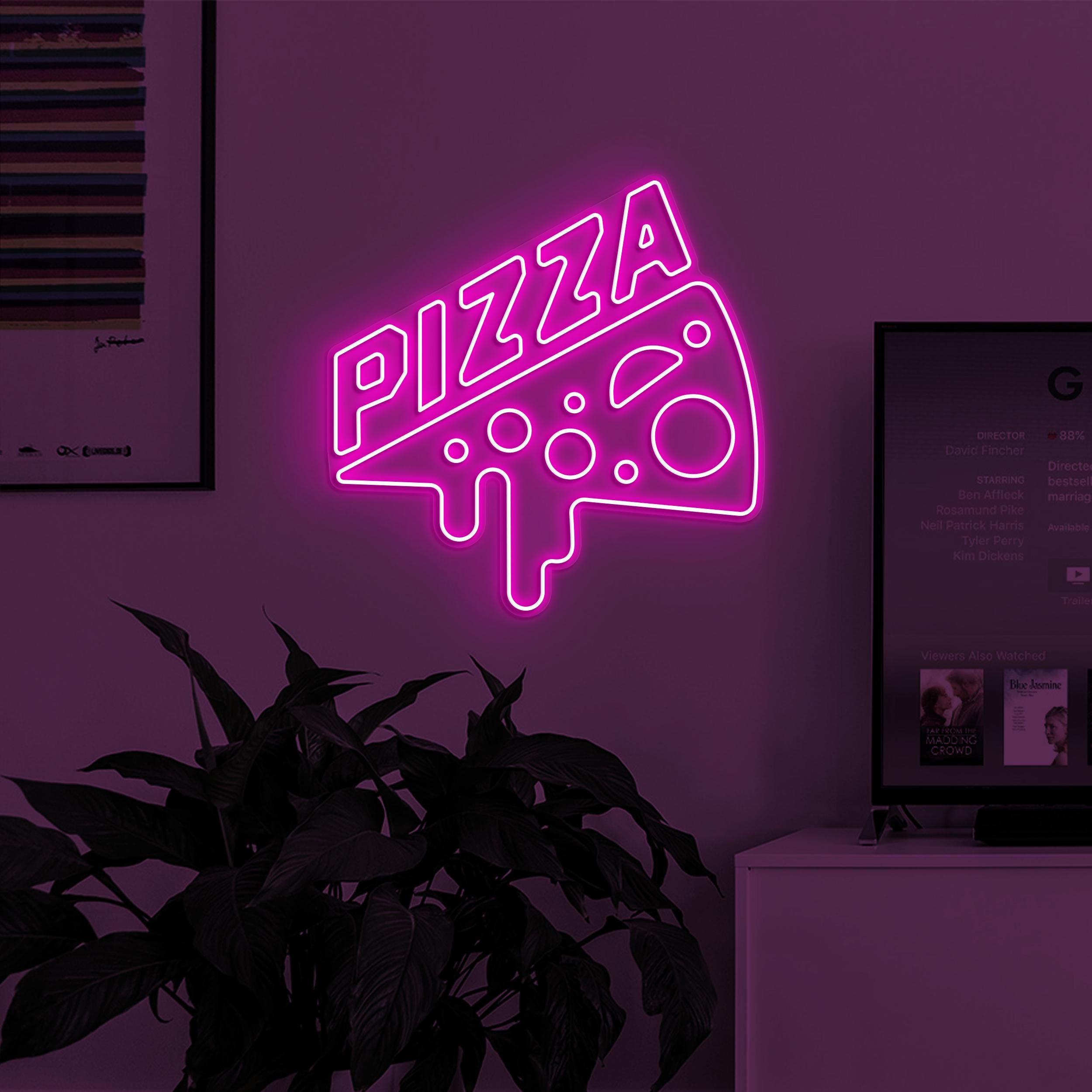 Pizza Neon Sign, Pizza LED Light, Pizza Slice Wall Decor, Pizza Cafe Wall Sign, Pizza Shop Logo Sign, Pizza Lover Wall Art, Restaurant Art
