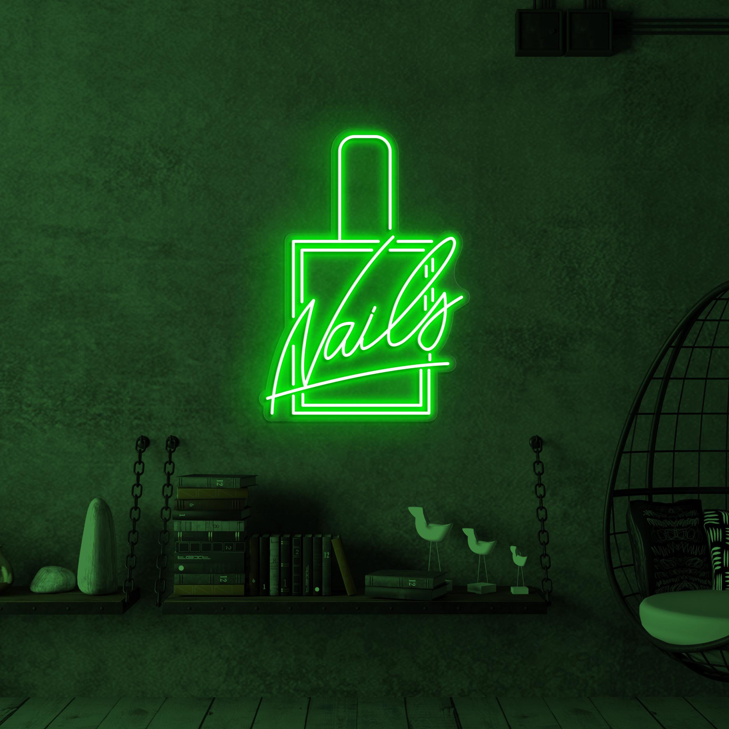 Nails Neon Sign, Nails LED Light, Nail Polish Wall Decor, Nail Logo Wall Art, Beauty Salon Decor, Nail Artist Home Decor, Nail Salon Sign