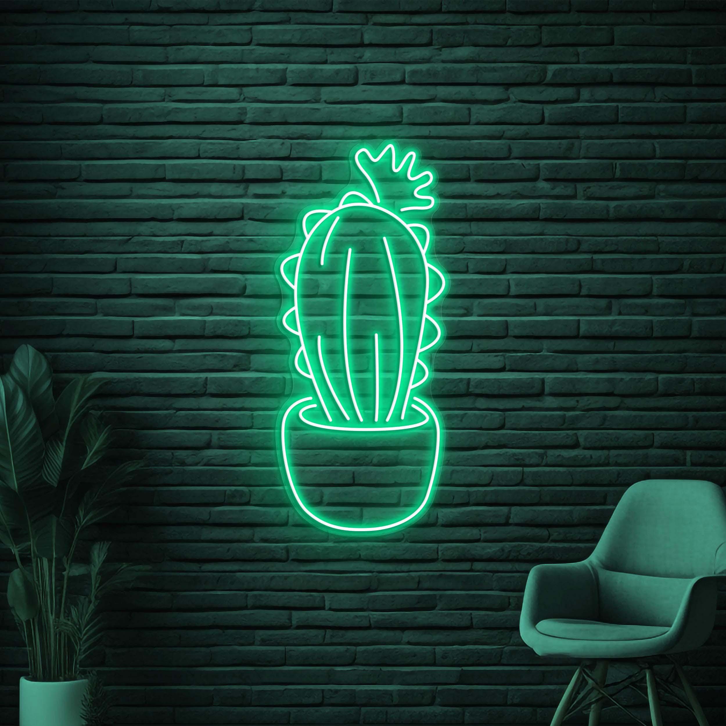 Cactus Neon Sign, Cactus LED Sign, Plant Wall Decor, Plant Shop Wall Art, Personalized Sign, Home Wall Art, Kids Room Decor, Flower Shop Art