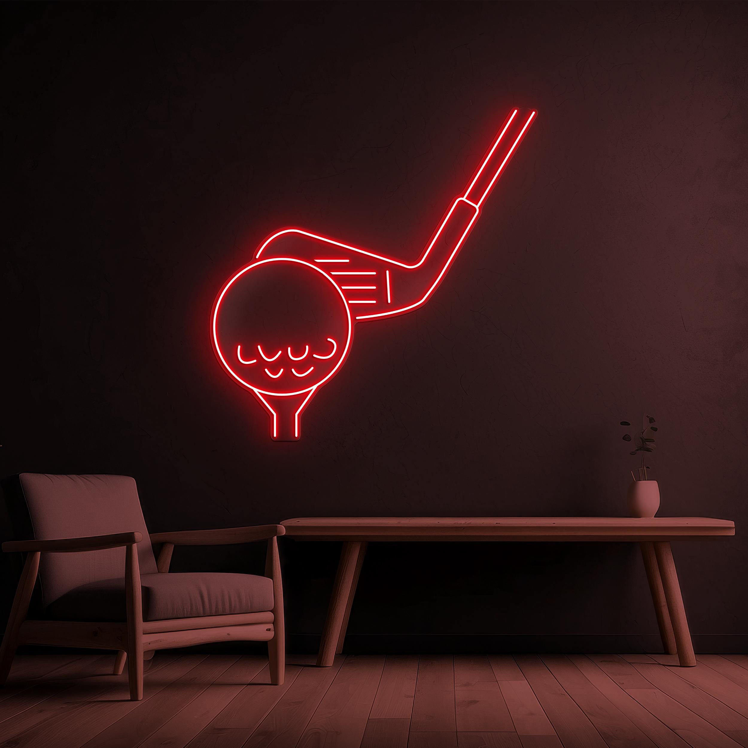 Golf Neon Sign, Golf Ball LED Light, Golf Logo Wall Decor, Golf Club Neon Sign, Sports Shop Wall Decor, Home Wall Decor, Game Room Wall Art