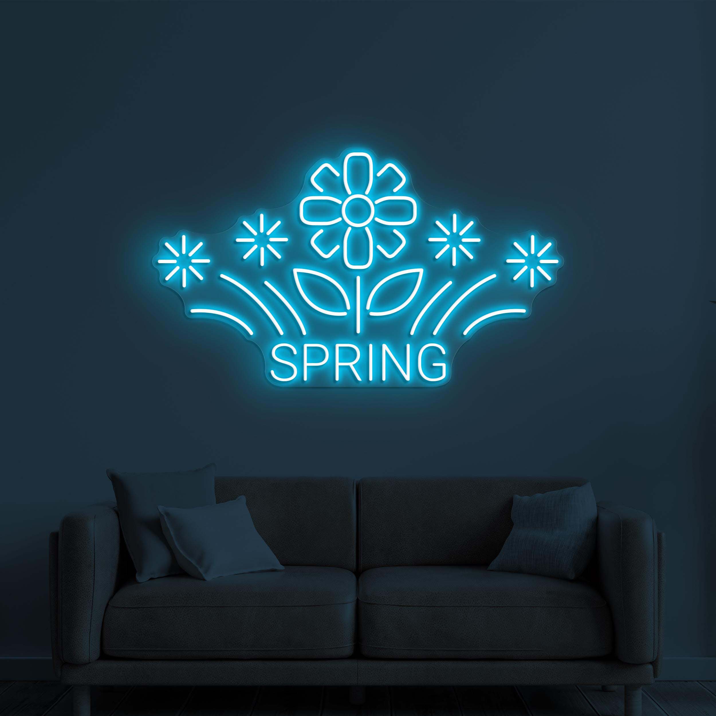 Spring Neon Sign, Spring Flower LED Light, Spring Logo Wall Decor, Flower Shop Wall Art, Springtime Neon Sign, Flowers Neon Wall Light, Gift