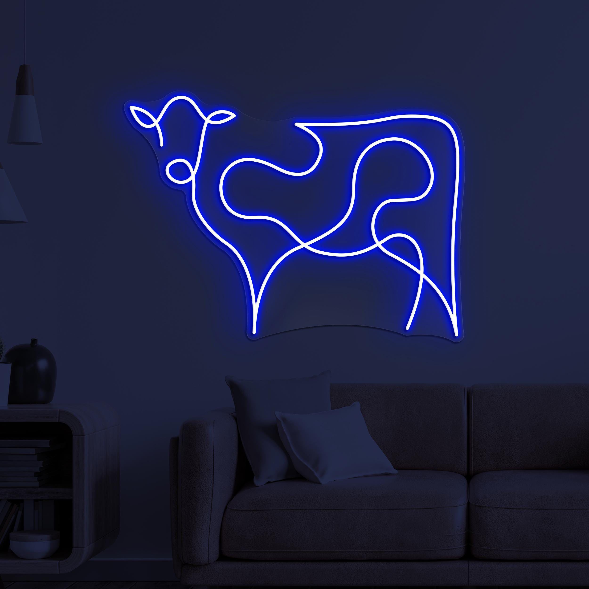 Cow Neon Sign, Cow Head LED Light, Pet Shop Wall Decor, Cattle Farm Wall Art, Gift For Cow Lover, Kids Room Decor, Farm Animal Wall Light